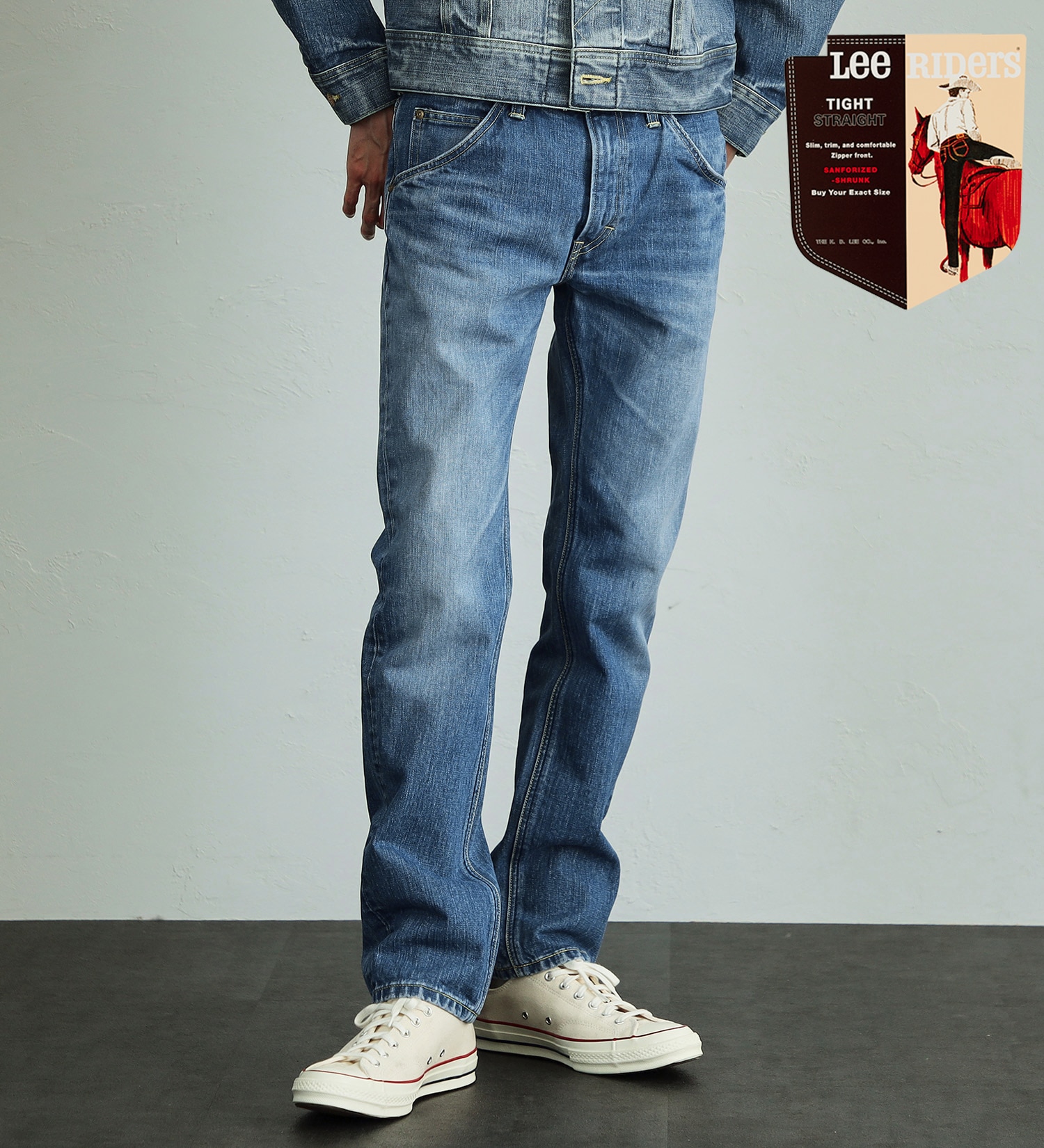 Lee(リー)の【股下長め(82cm)】AMERICAN RIDERS 205 タイトストレートジーンズ|パンツ/デニムパンツ/メンズ|中色ブルー
