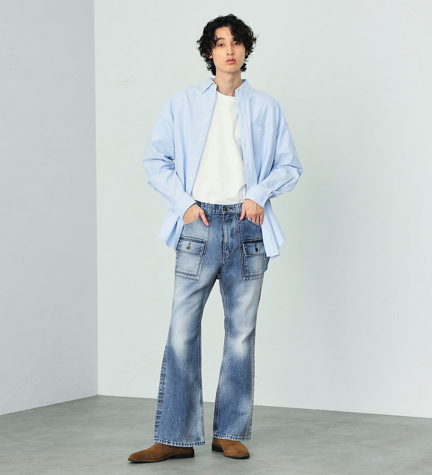 Lee(リー)の【カート割対象】【FINAL SALE】ボタンダウンシャツ|トップス/シャツ/ブラウス/メンズ|サックスブルー