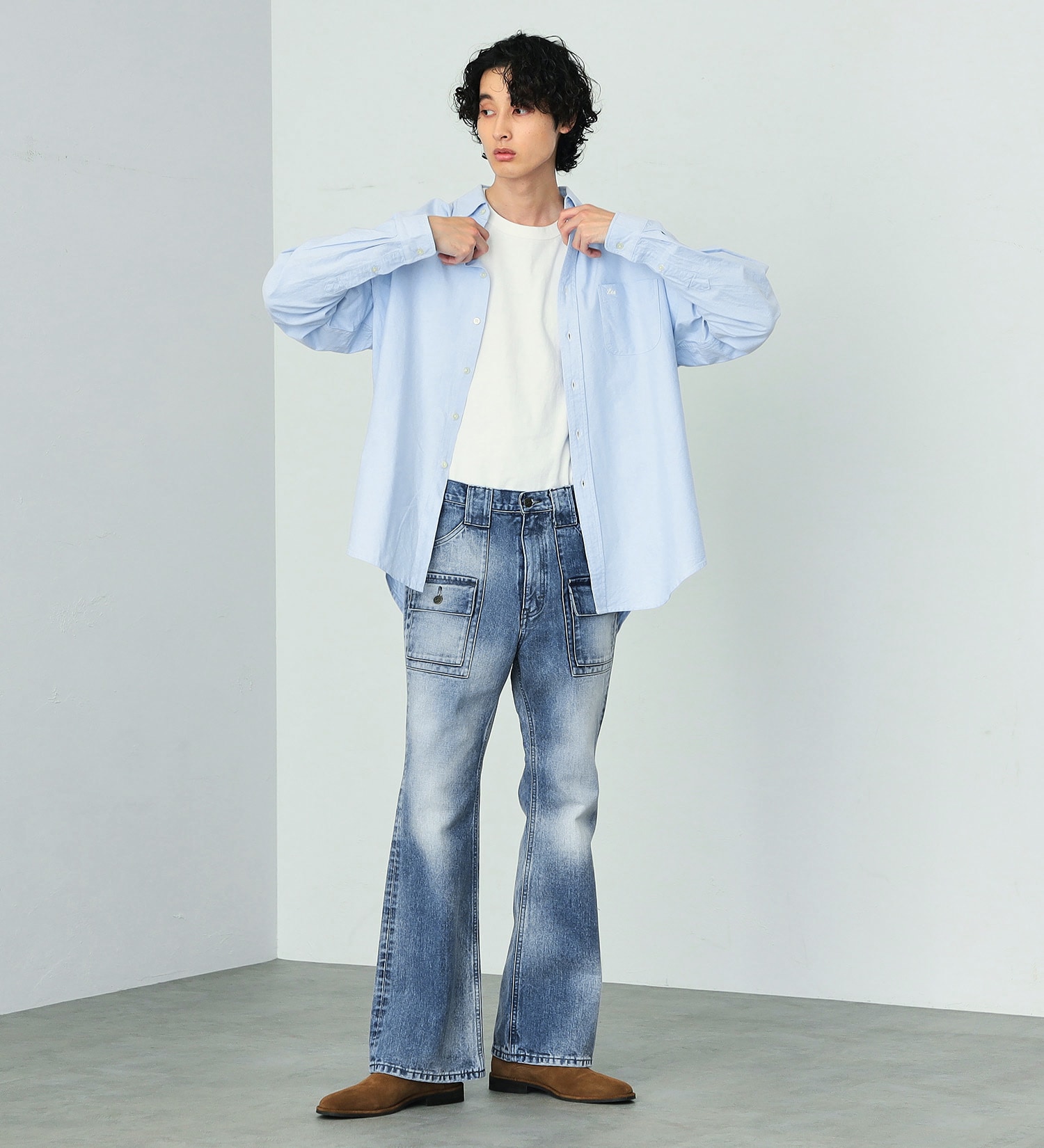 Lee(リー)の【カート割対象】【FINAL SALE】ボタンダウンシャツ|トップス/シャツ/ブラウス/メンズ|サックスブルー