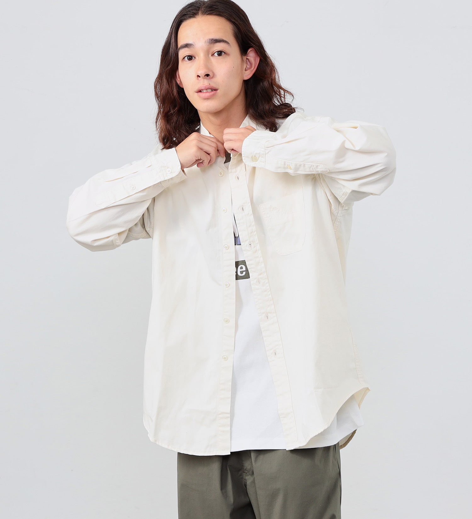 Lee(リー)の【カート割対象】【FINAL SALE】ボタンダウンシャツ デニム/カラー|トップス/シャツ/ブラウス/メンズ|ホワイト