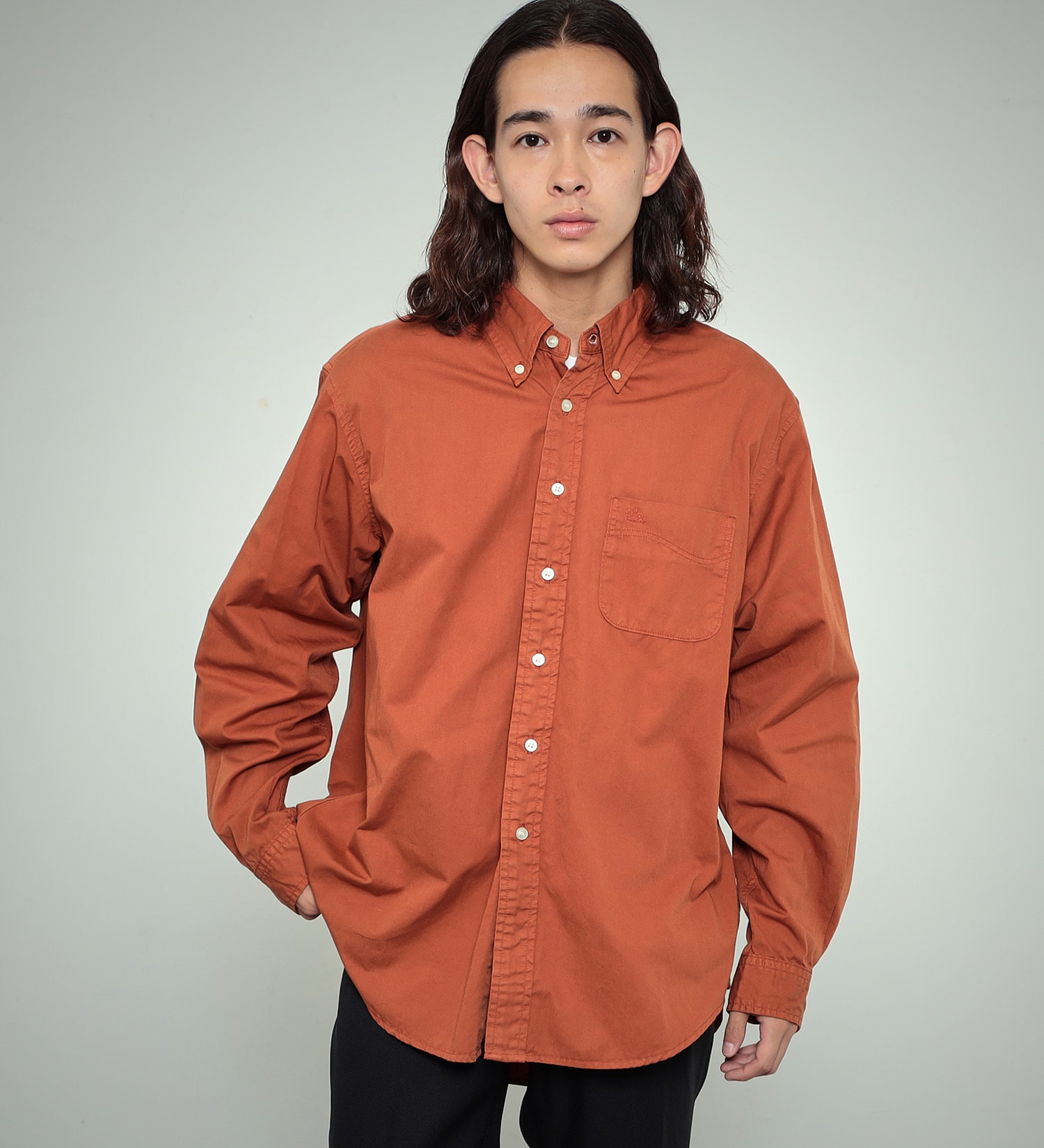Lee(リー)の【カート割対象】【FINAL SALE】ボタンダウンシャツ デニム/カラー|トップス/シャツ/ブラウス/メンズ|オレンジ