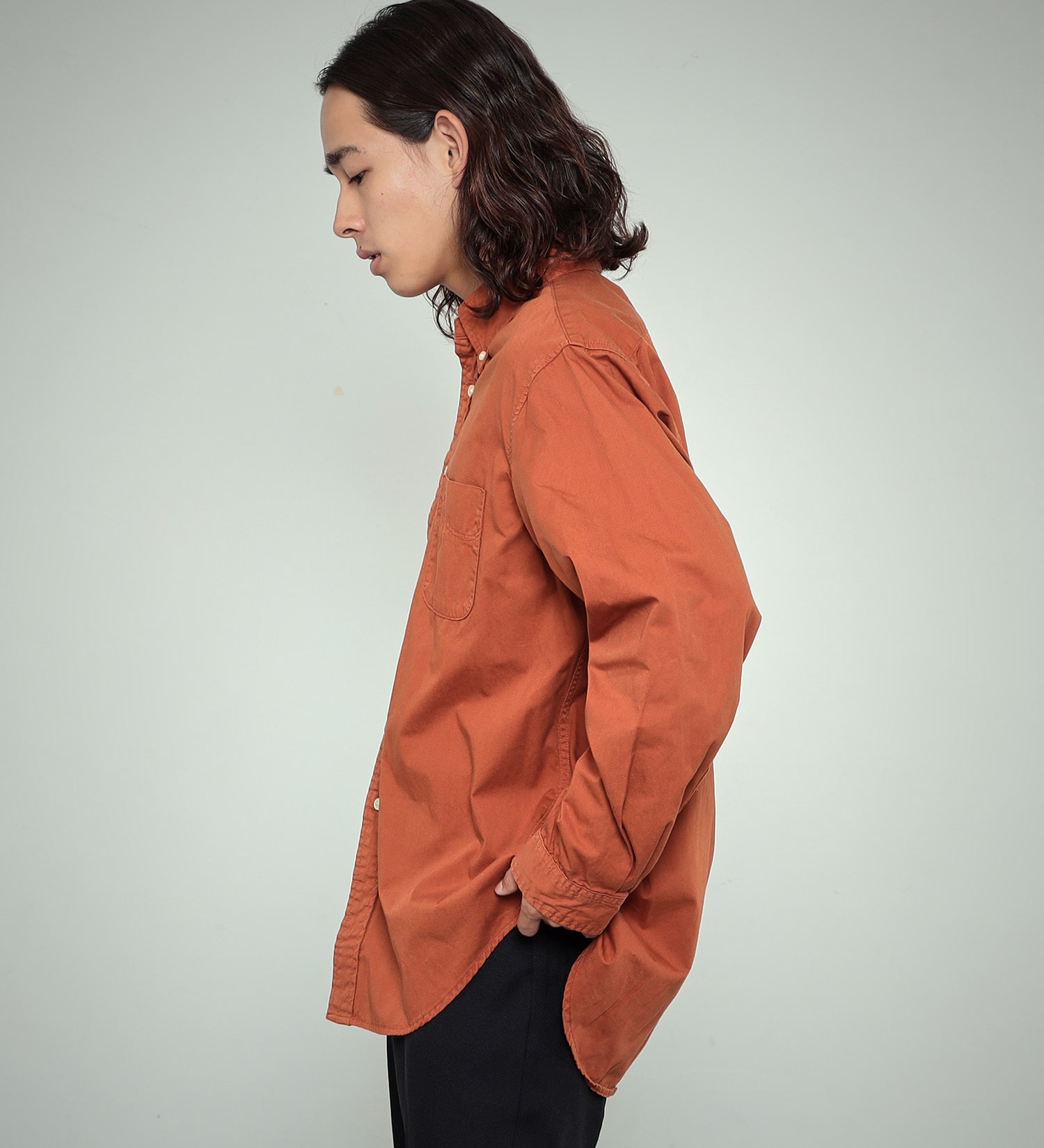 Lee(リー)の【カート割対象】【FINAL SALE】ボタンダウンシャツ デニム/カラー|トップス/シャツ/ブラウス/メンズ|オレンジ