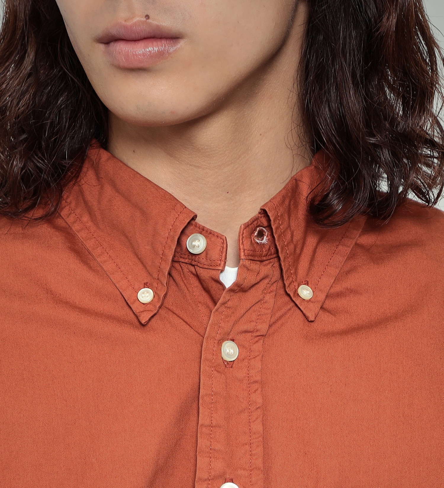 Lee(リー)の【カート割対象】【FINAL SALE】ボタンダウンシャツ デニム/カラー|トップス/シャツ/ブラウス/メンズ|オレンジ