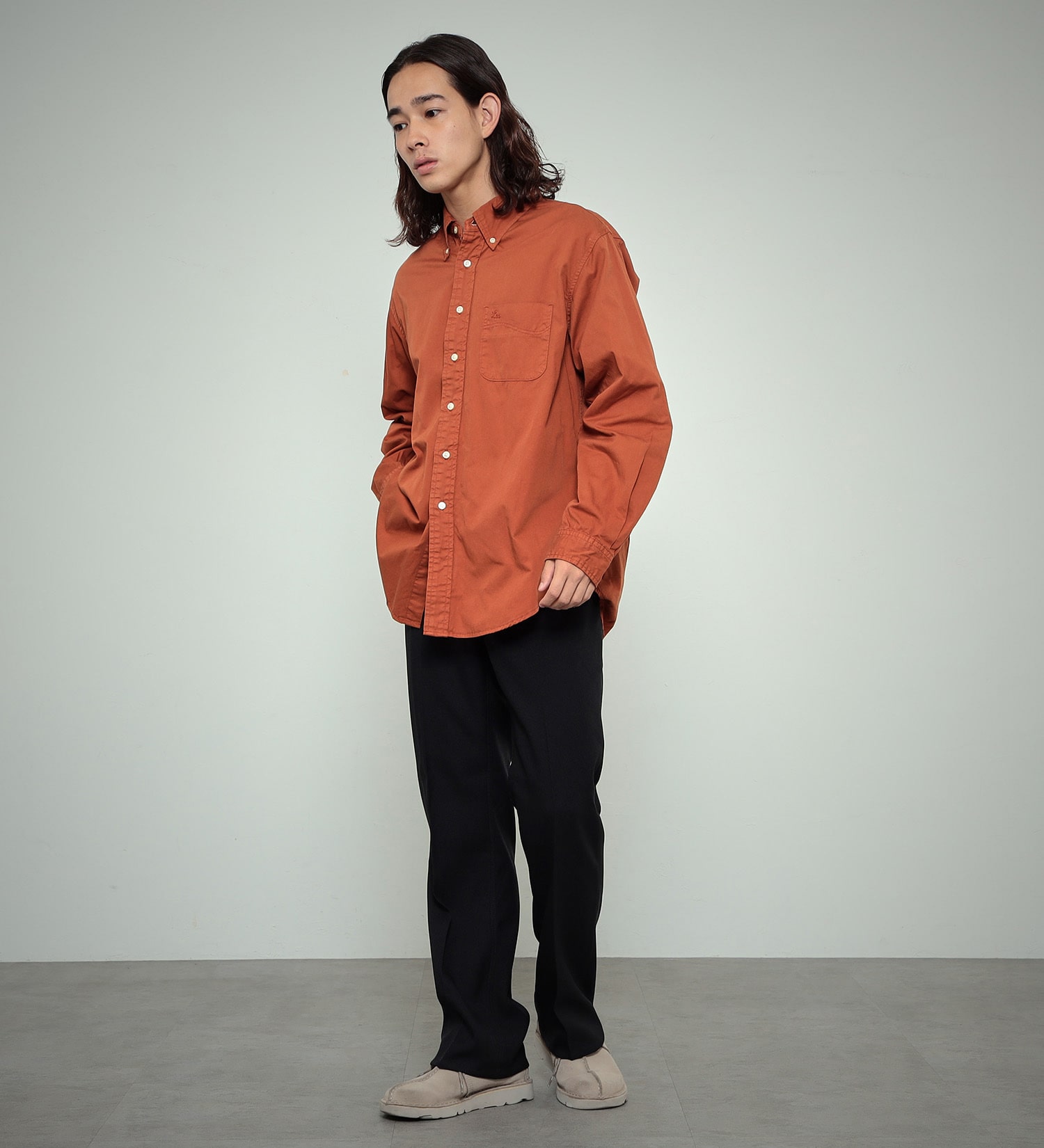 Lee(リー)の【カート割対象】【FINAL SALE】ボタンダウンシャツ デニム/カラー|トップス/シャツ/ブラウス/メンズ|オレンジ