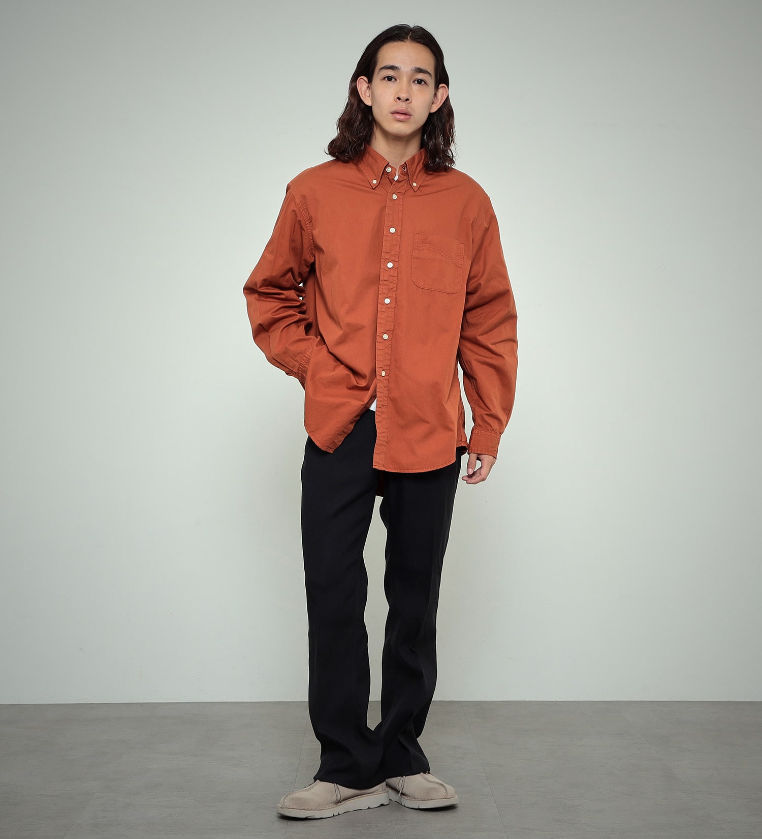 Lee(リー)の【カート割対象】【FINAL SALE】ボタンダウンシャツ デニム/カラー|トップス/シャツ/ブラウス/メンズ|オレンジ