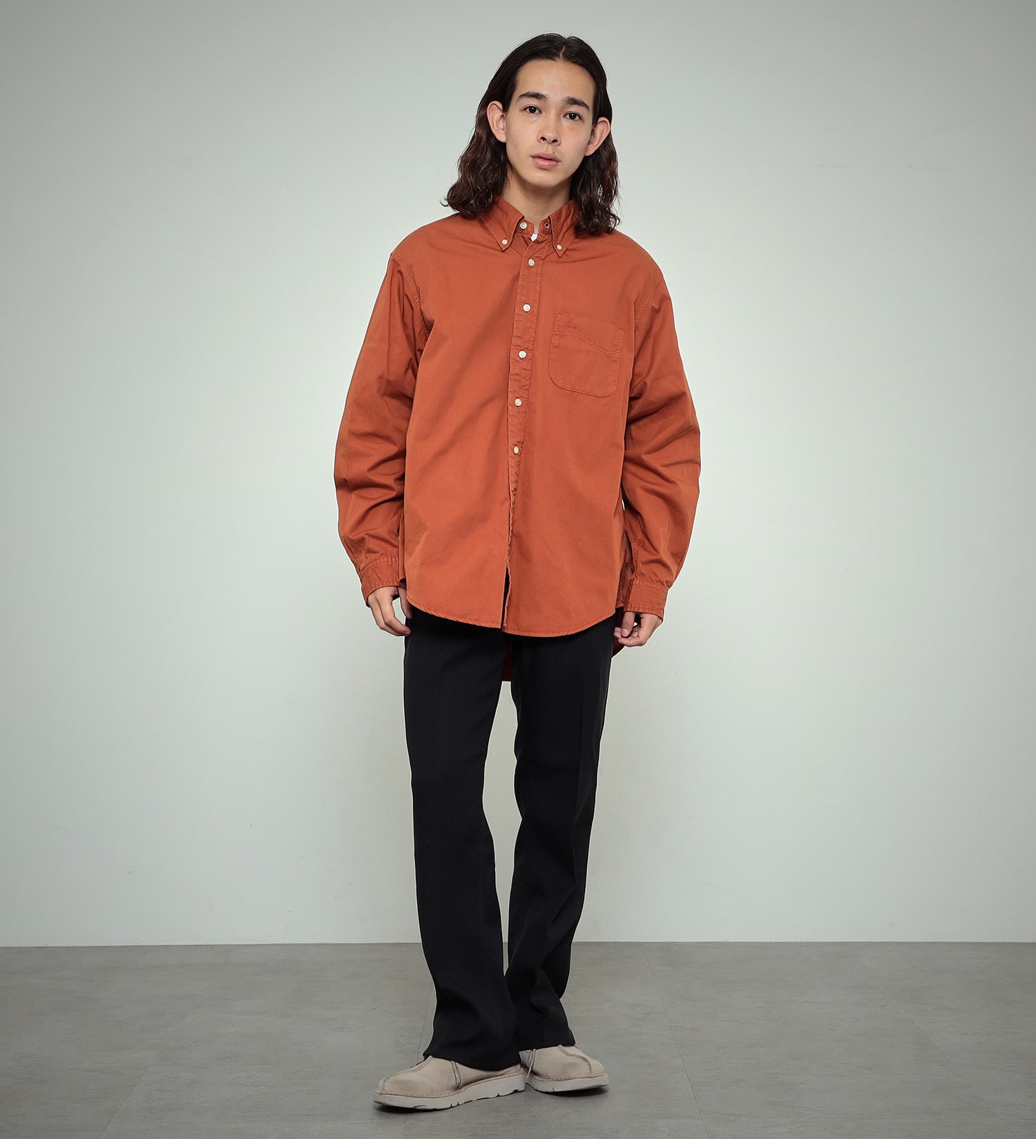 Lee(リー)の【カート割対象】【FINAL SALE】ボタンダウンシャツ デニム/カラー|トップス/シャツ/ブラウス/メンズ|オレンジ