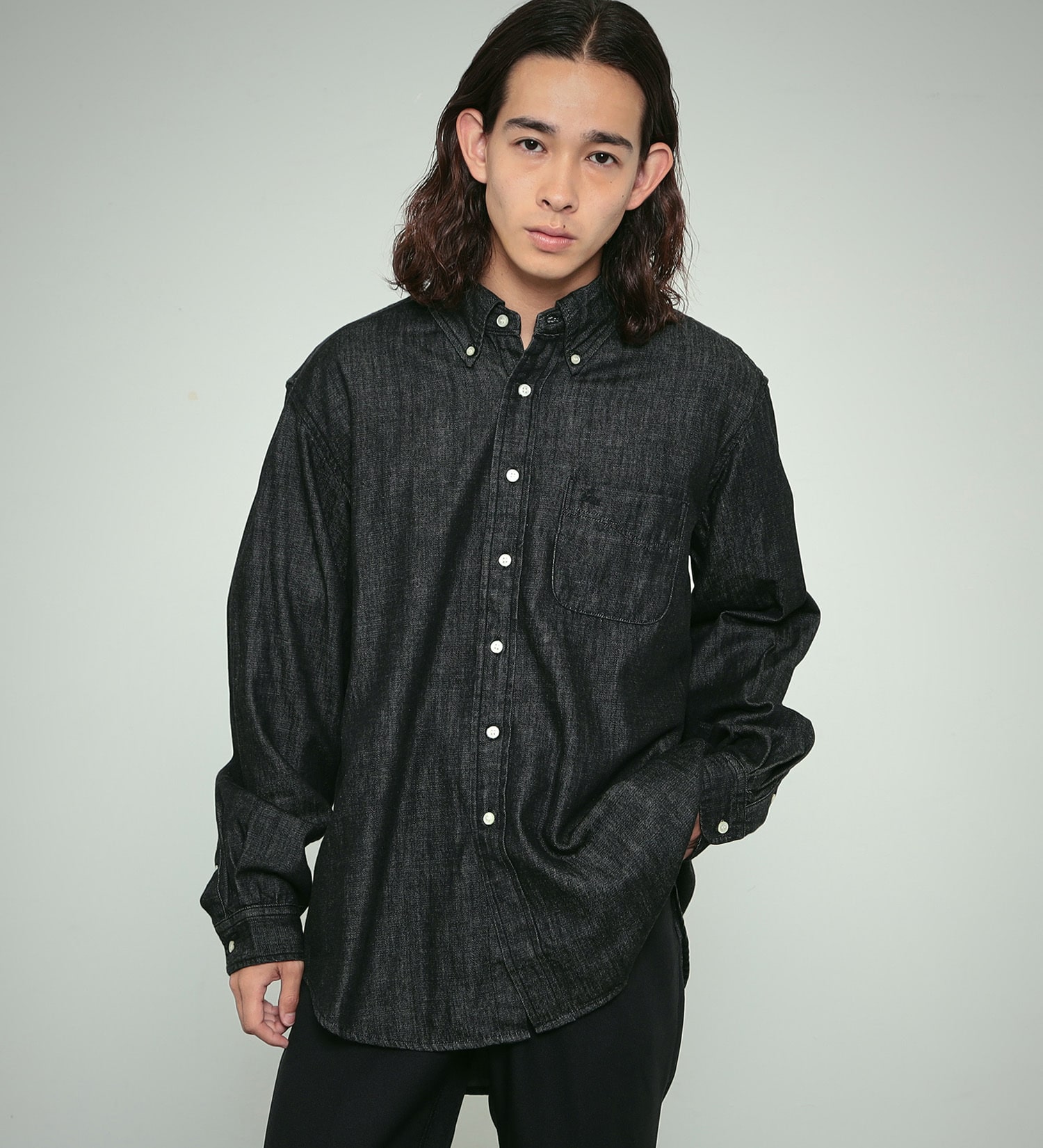 Lee(リー)の【カート割対象】【FINAL SALE】ボタンダウンシャツ デニム/カラー|トップス/シャツ/ブラウス/メンズ|ブラックデニム