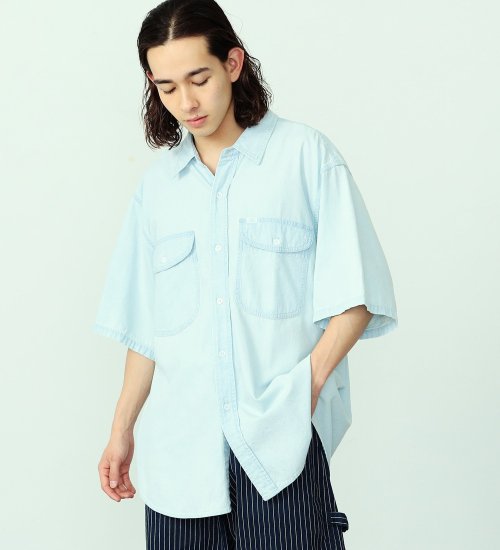 Lee(リー)のビッグワークポケット ハーフスリーブシャツ|トップス/Tシャツ/カットソー/メンズ|淡色ブルー