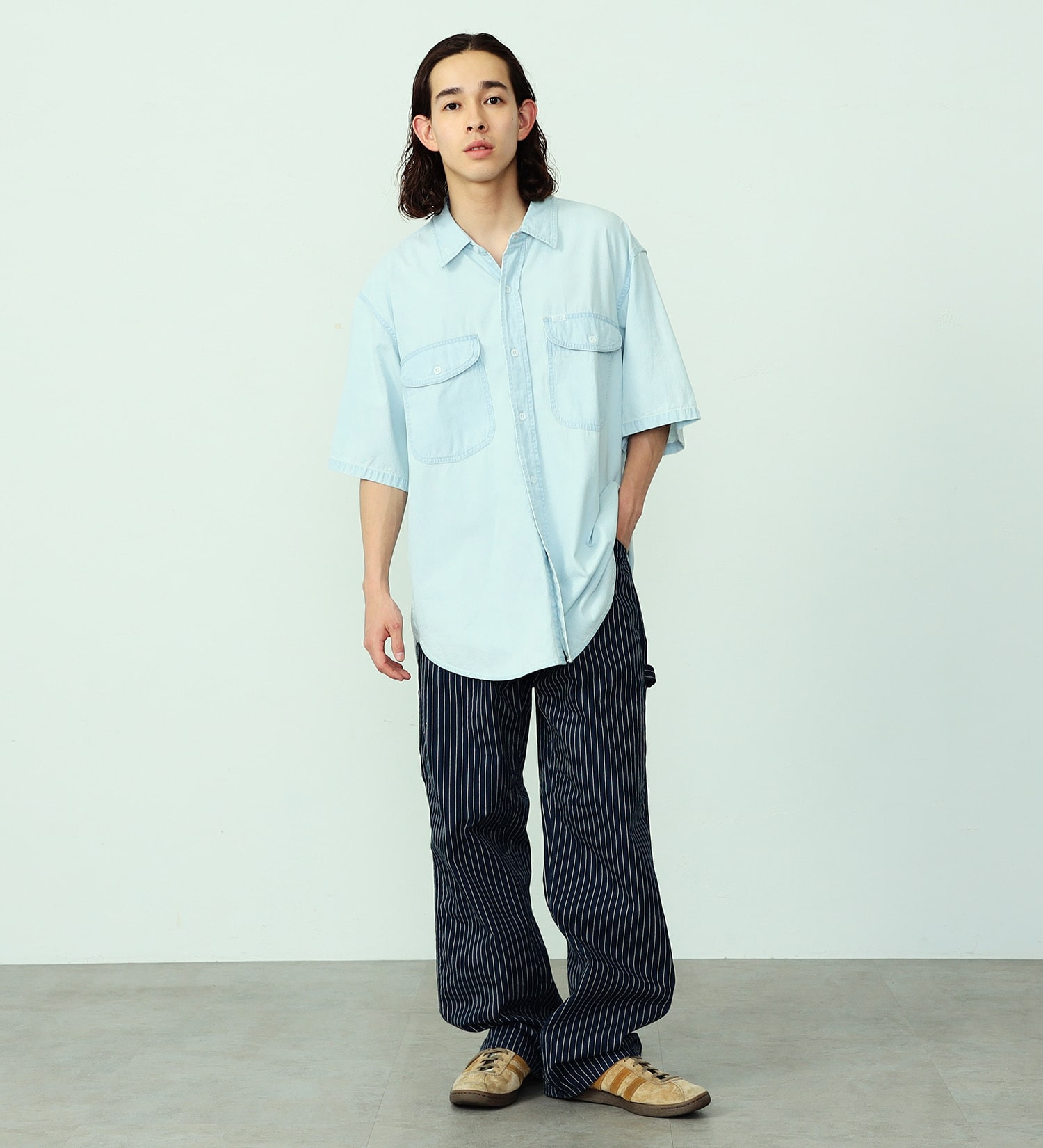 Lee(リー)のビッグワークポケット ハーフスリーブシャツ|トップス/シャツ/ブラウス/メンズ|淡色ブルー