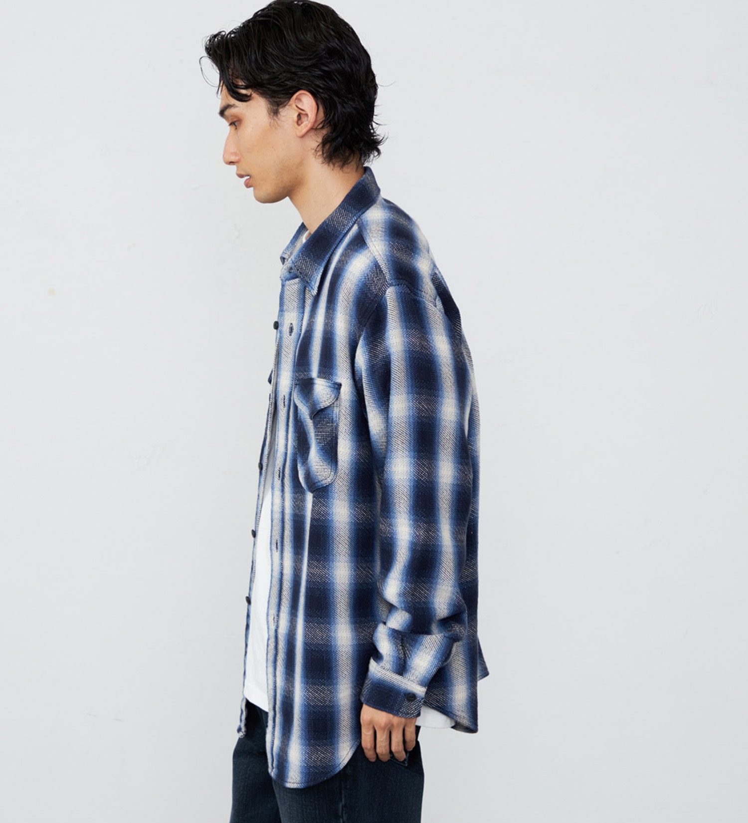 Lee(リー)のNEL WORK SHIRTS/ネルワークシャツ オンブレチェック|トップス/シャツ/ブラウス/メンズ|ブルー