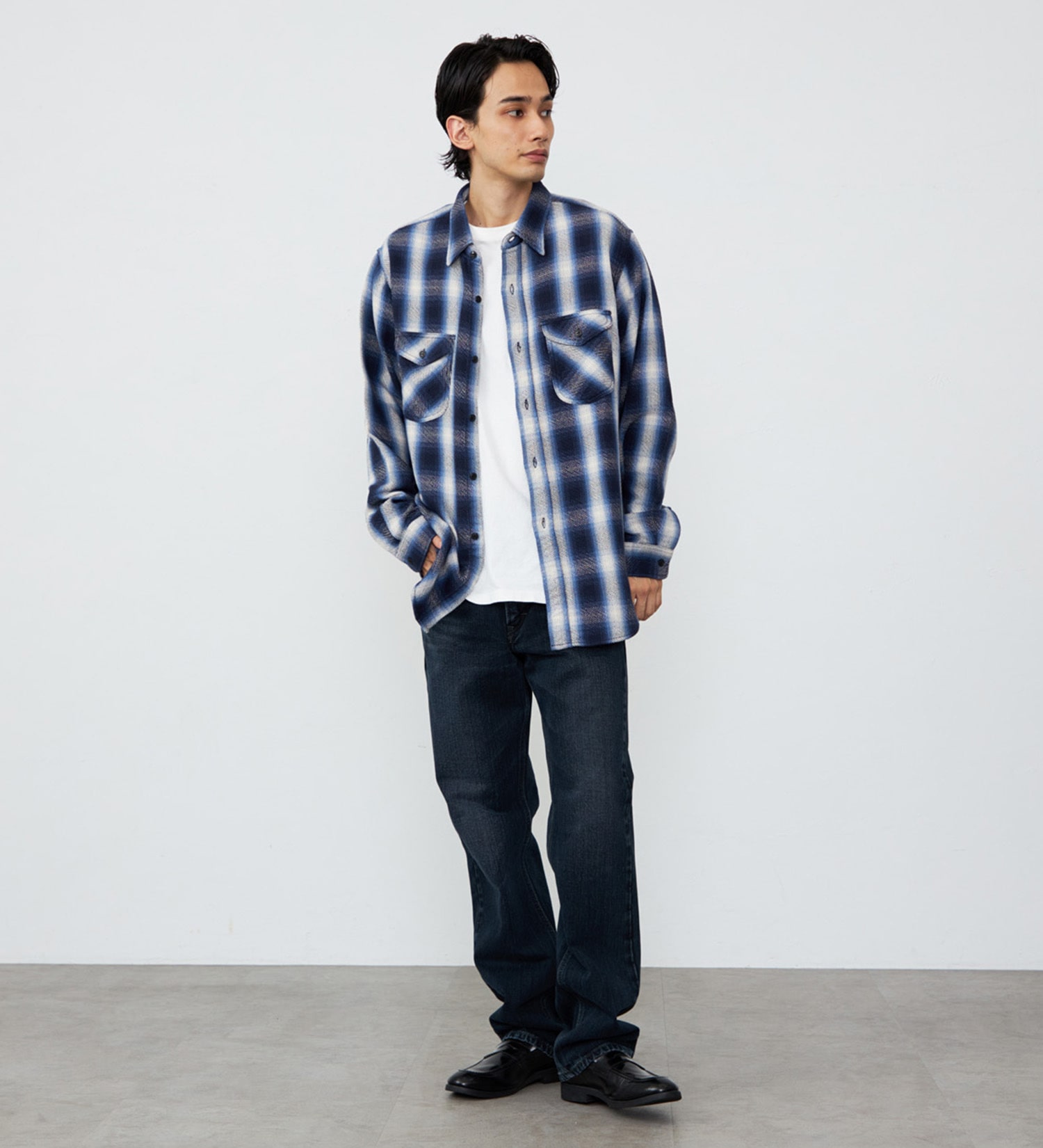 Lee(リー)のNEL WORK SHIRTS/ネルワークシャツ オンブレチェック|トップス/シャツ/ブラウス/メンズ|ブルー