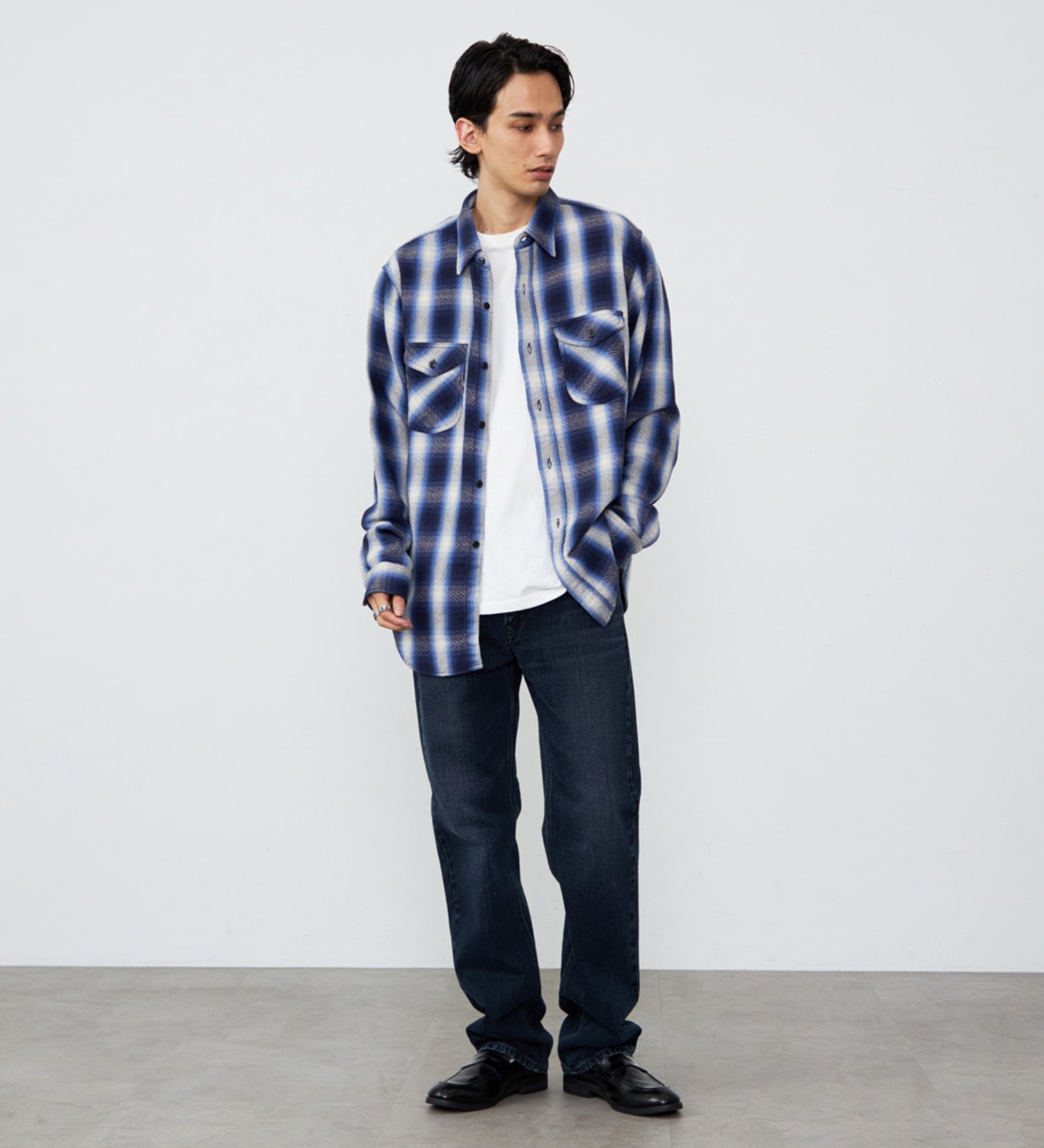 Lee(リー)のNEL WORK SHIRTS/ネルワークシャツ オンブレチェック|トップス/シャツ/ブラウス/メンズ|ブルー