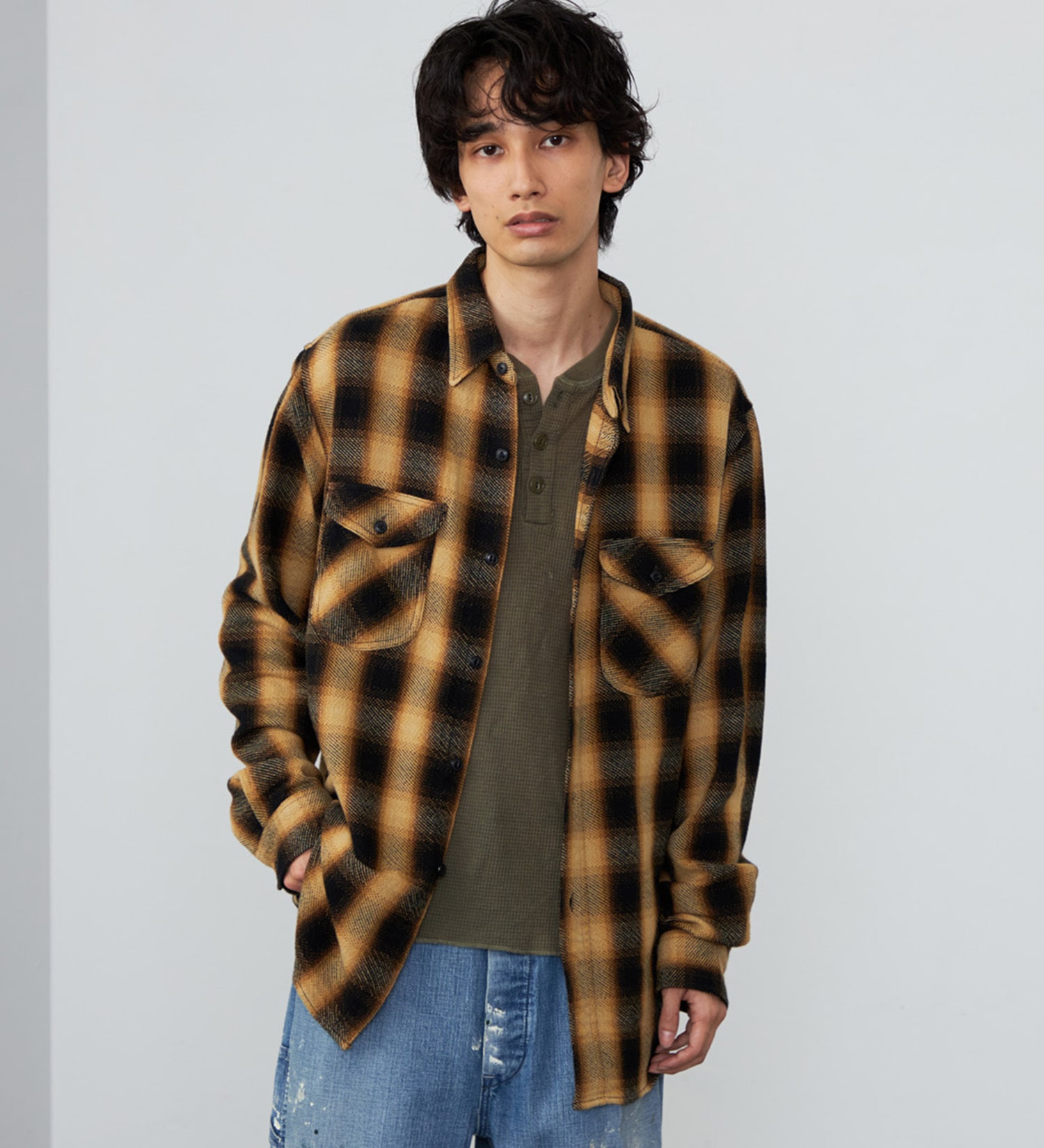 Lee(リー)のNEL WORK SHIRTS/ネルワークシャツ オンブレチェック|トップス/シャツ/ブラウス/メンズ|ブラウン