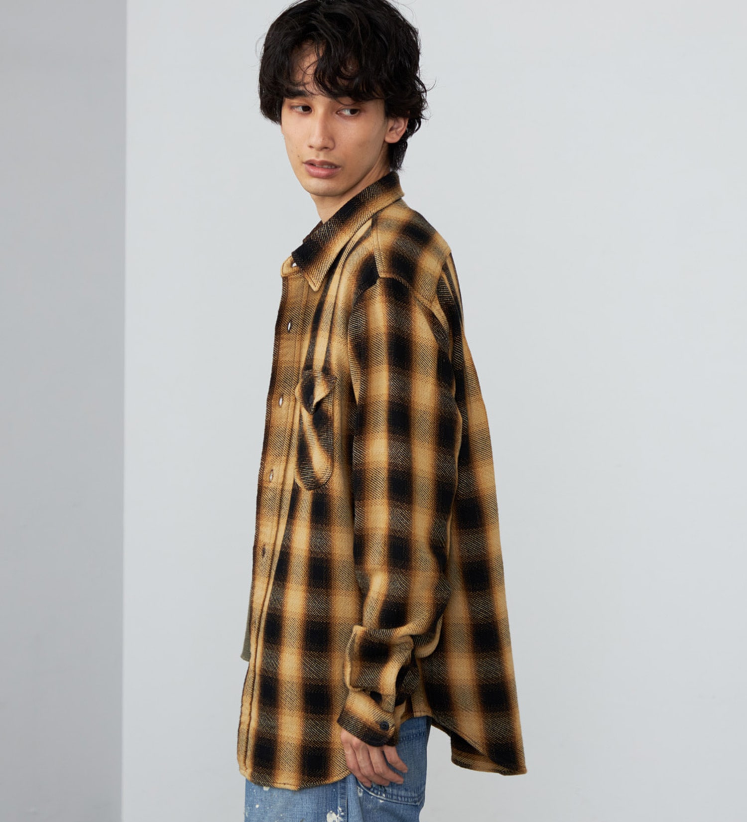 Lee(リー)のNEL WORK SHIRTS/ネルワークシャツ オンブレチェック|トップス/シャツ/ブラウス/メンズ|ブラウン