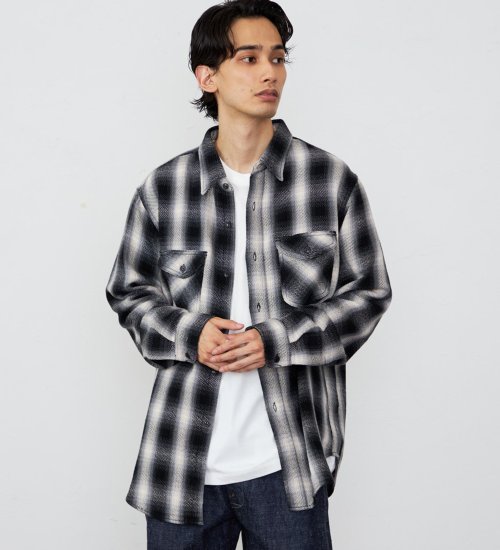 Lee(リー)のNEL WORK SHIRTS/ネルワークシャツ オンブレチェック|トップス/シャツ/ブラウス/メンズ|ブラック