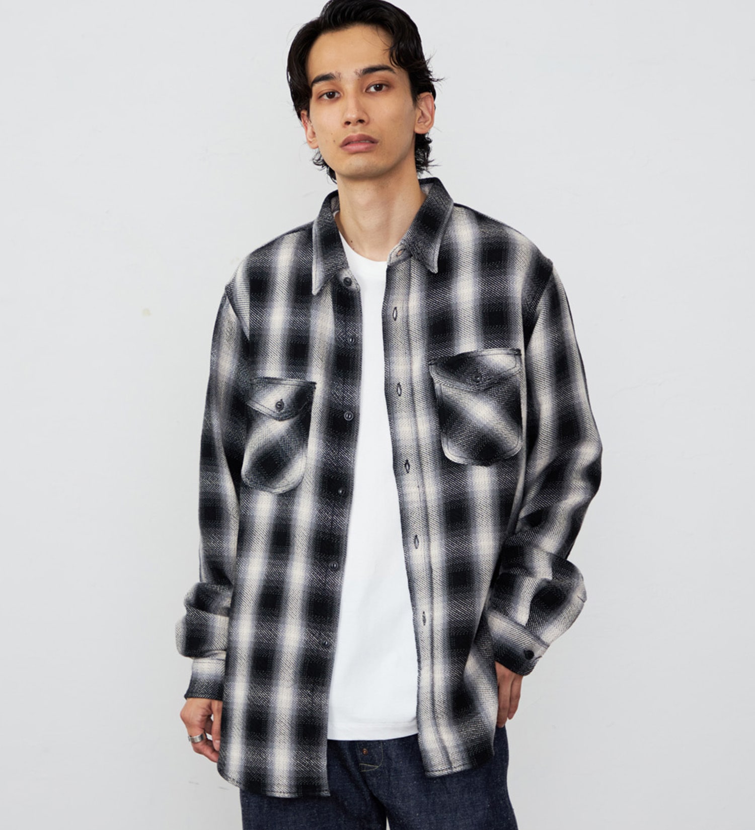 Lee(リー)のNEL WORK SHIRTS/ネルワークシャツ オンブレチェック|トップス/シャツ/ブラウス/メンズ|ブラック