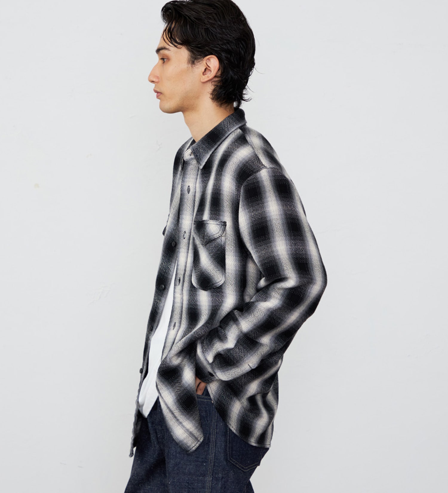 Lee(リー)のNEL WORK SHIRTS/ネルワークシャツ オンブレチェック|トップス/シャツ/ブラウス/メンズ|ブラック