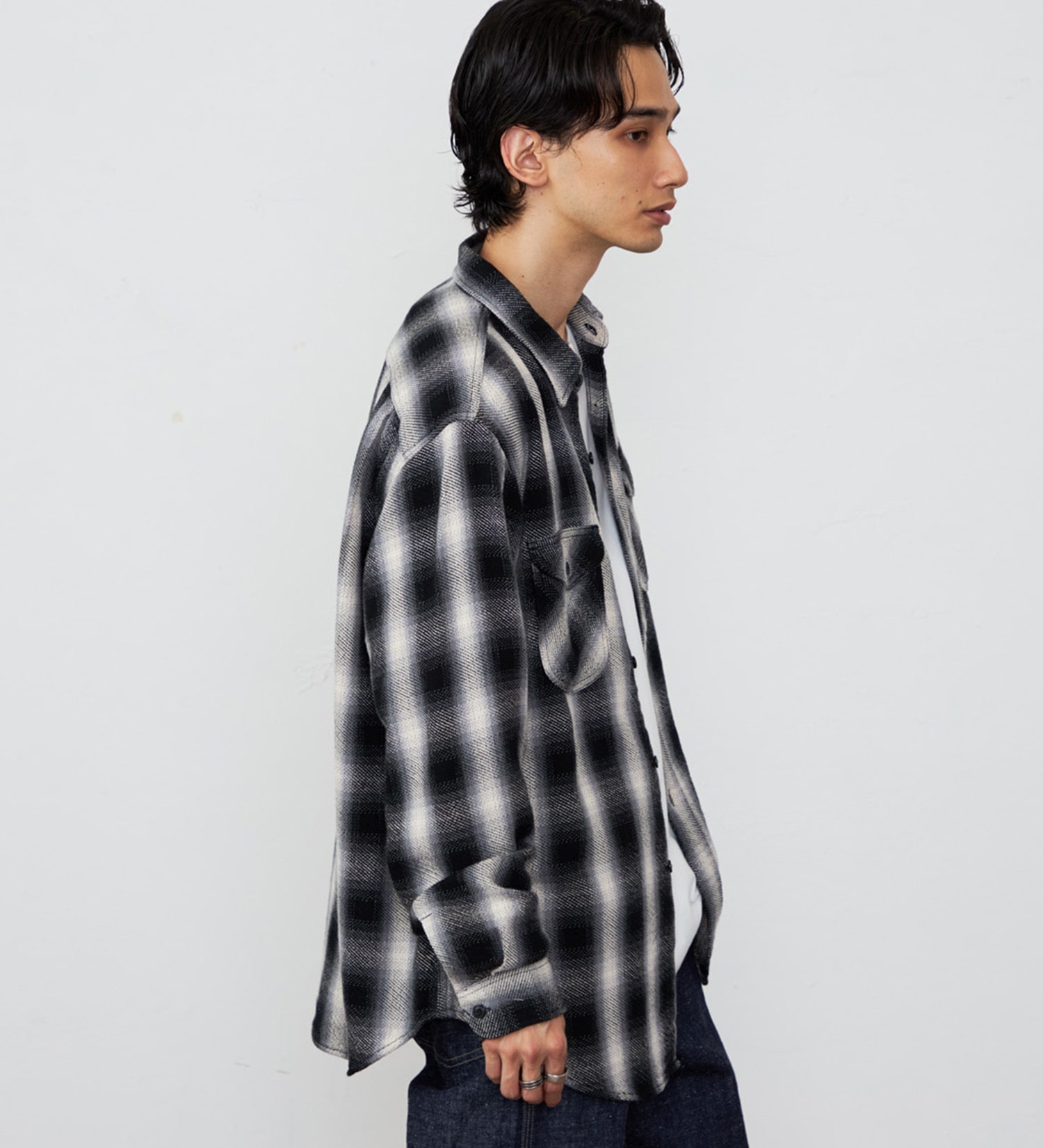 Lee(リー)のNEL WORK SHIRTS/ネルワークシャツ オンブレチェック|トップス/シャツ/ブラウス/メンズ|ブラック
