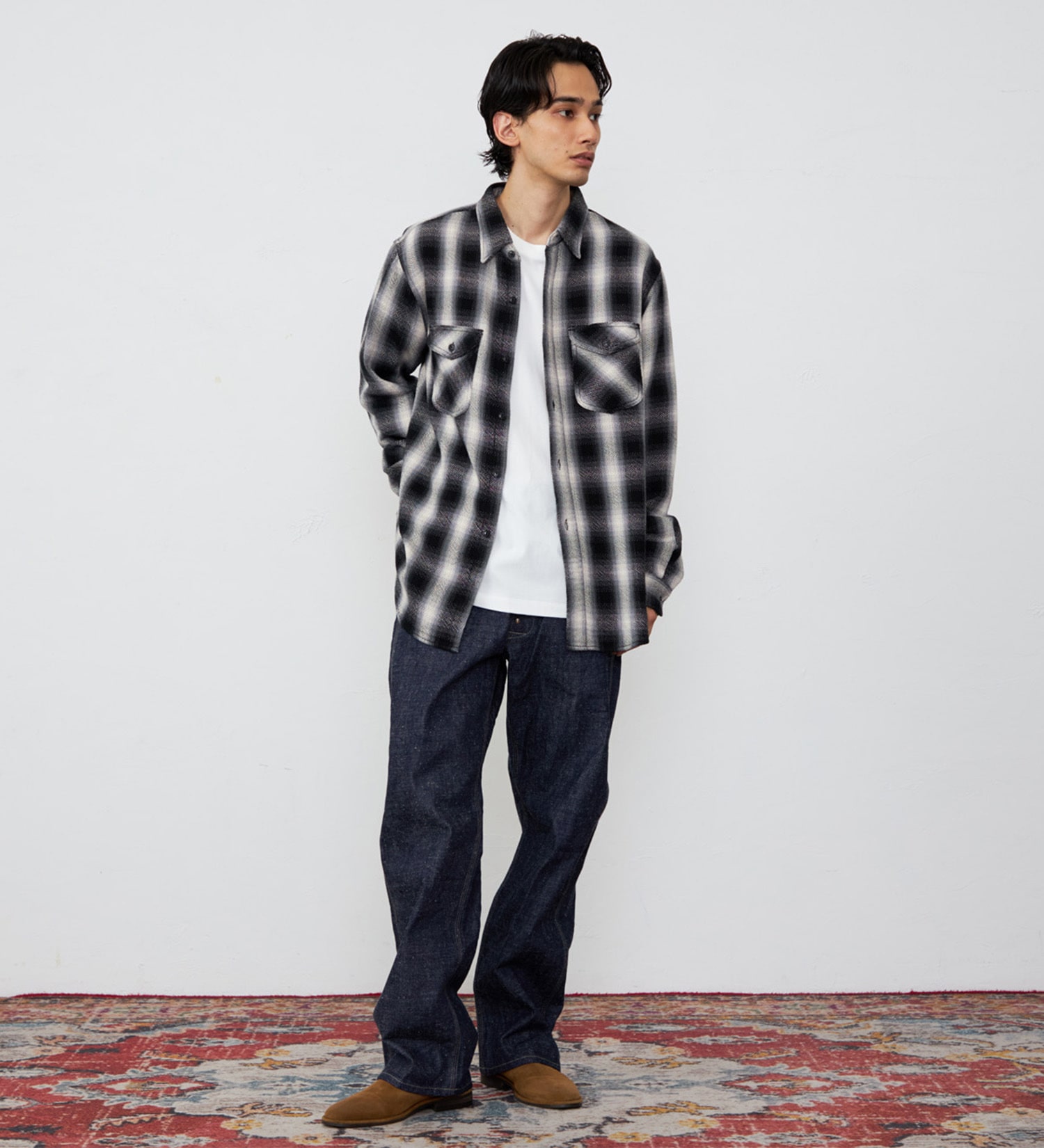 Lee(リー)のNEL WORK SHIRTS/ネルワークシャツ オンブレチェック|トップス/シャツ/ブラウス/メンズ|ブラック