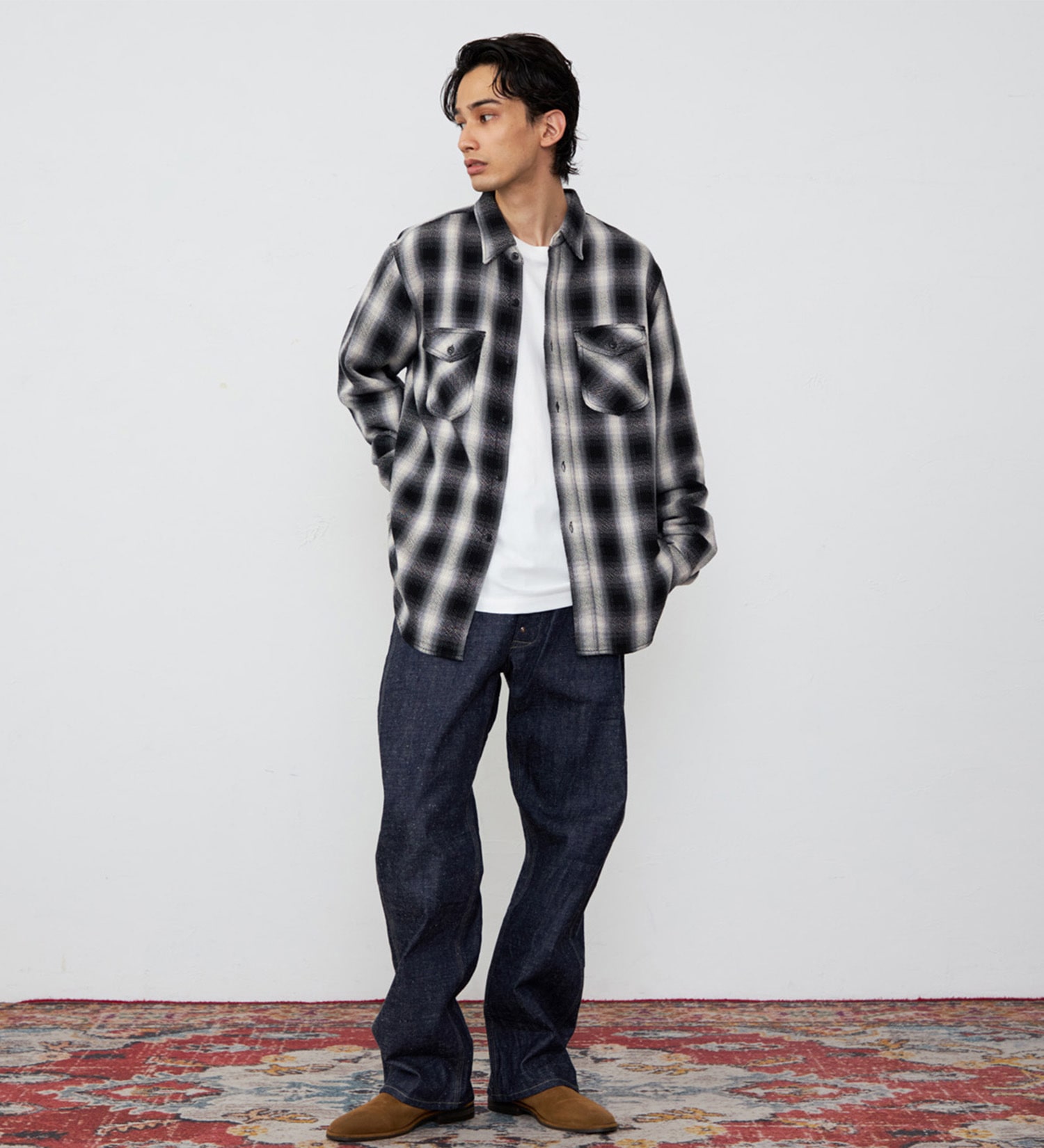 Lee(リー)のNEL WORK SHIRTS/ネルワークシャツ オンブレチェック|トップス/シャツ/ブラウス/メンズ|ブラック