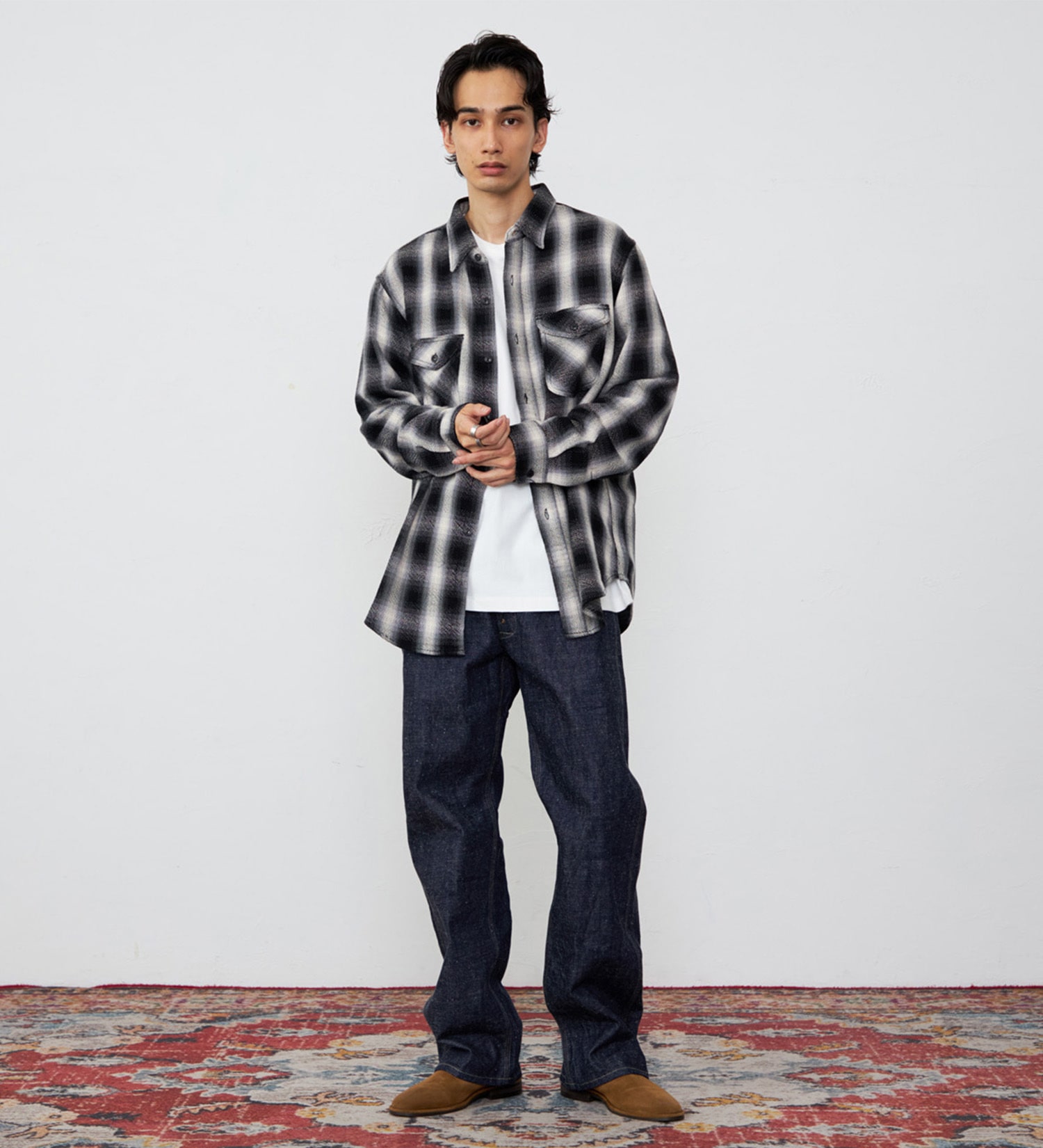 Lee(リー)のNEL WORK SHIRTS/ネルワークシャツ オンブレチェック|トップス/シャツ/ブラウス/メンズ|ブラック