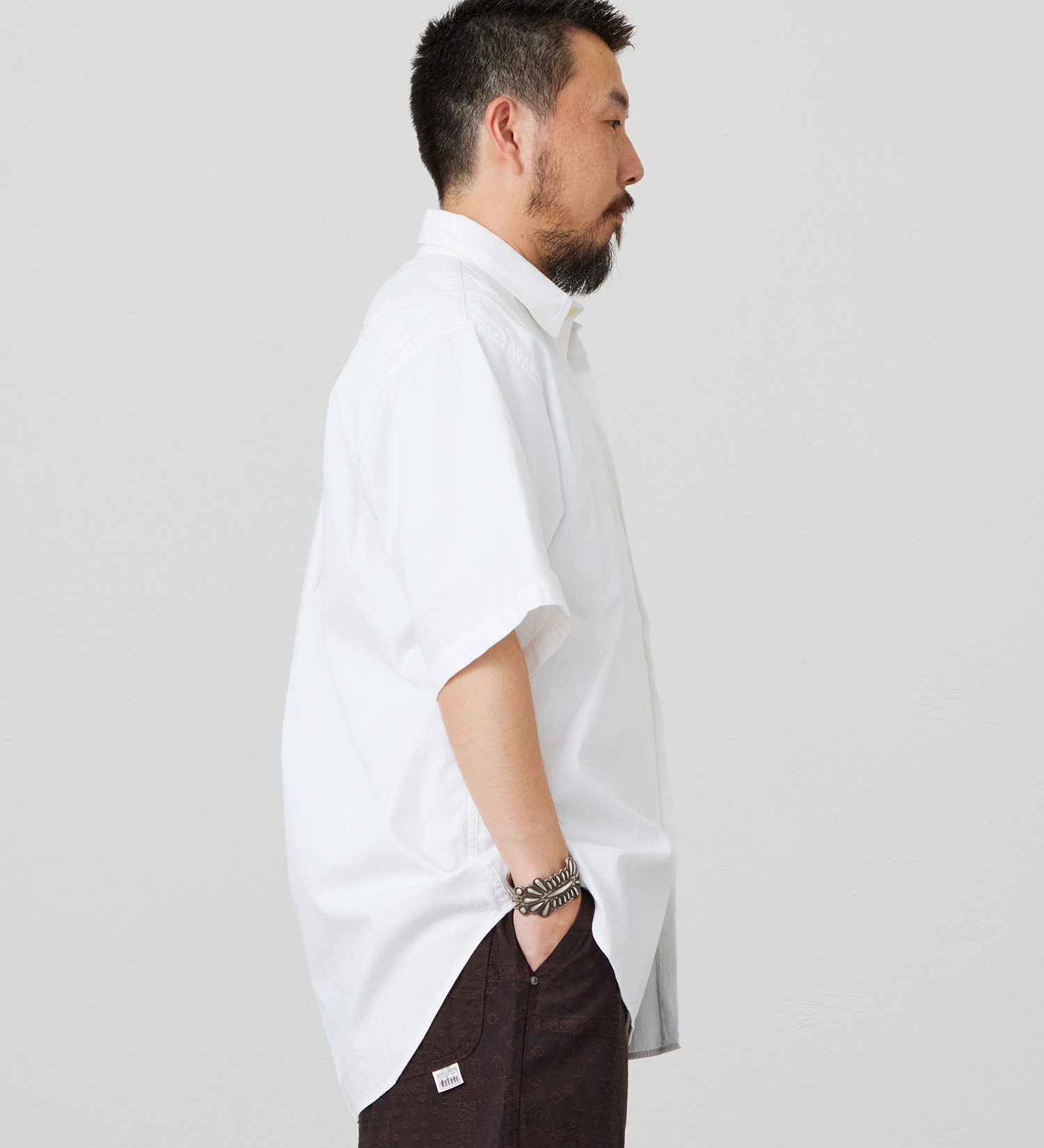 Lee(リー)のハーフスリーブワークシャツ ライトウエイトコードレーン|トップス/シャツ/ブラウス/メンズ|ホワイト