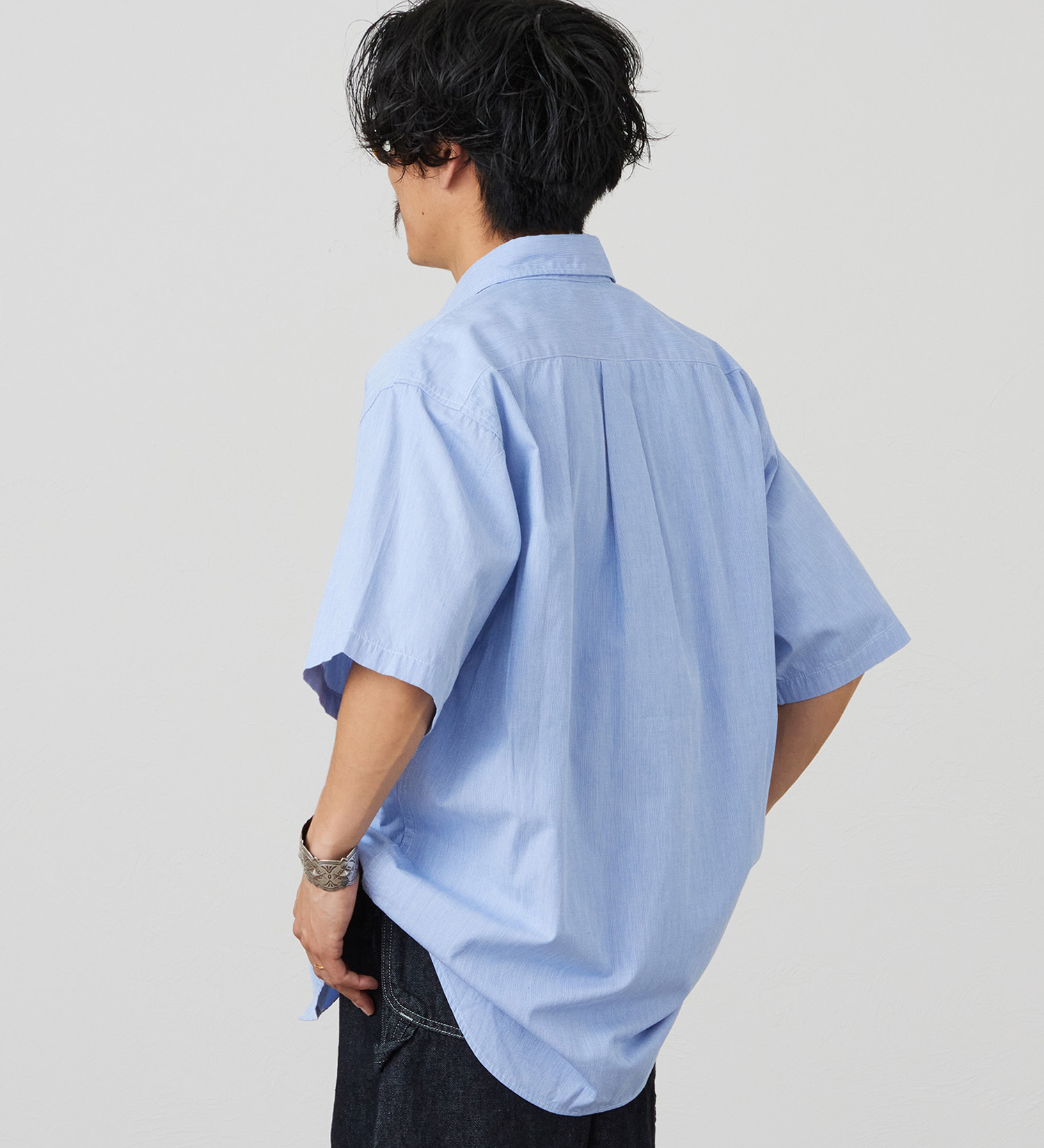 Lee(リー)のハーフスリーブワークシャツ ライトウエイトコードレーン|トップス/シャツ/ブラウス/メンズ|ブルー