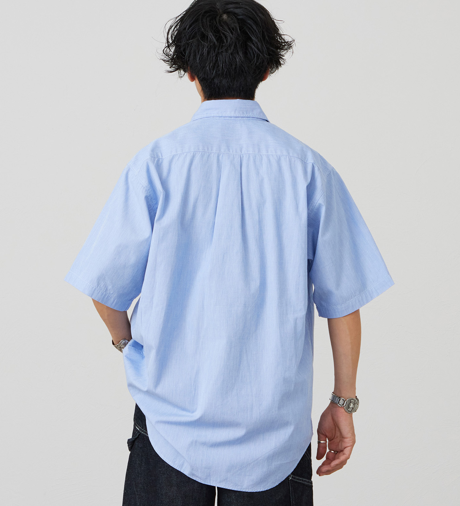 Lee(リー)のハーフスリーブワークシャツ ライトウエイトコードレーン|トップス/シャツ/ブラウス/メンズ|ブルー