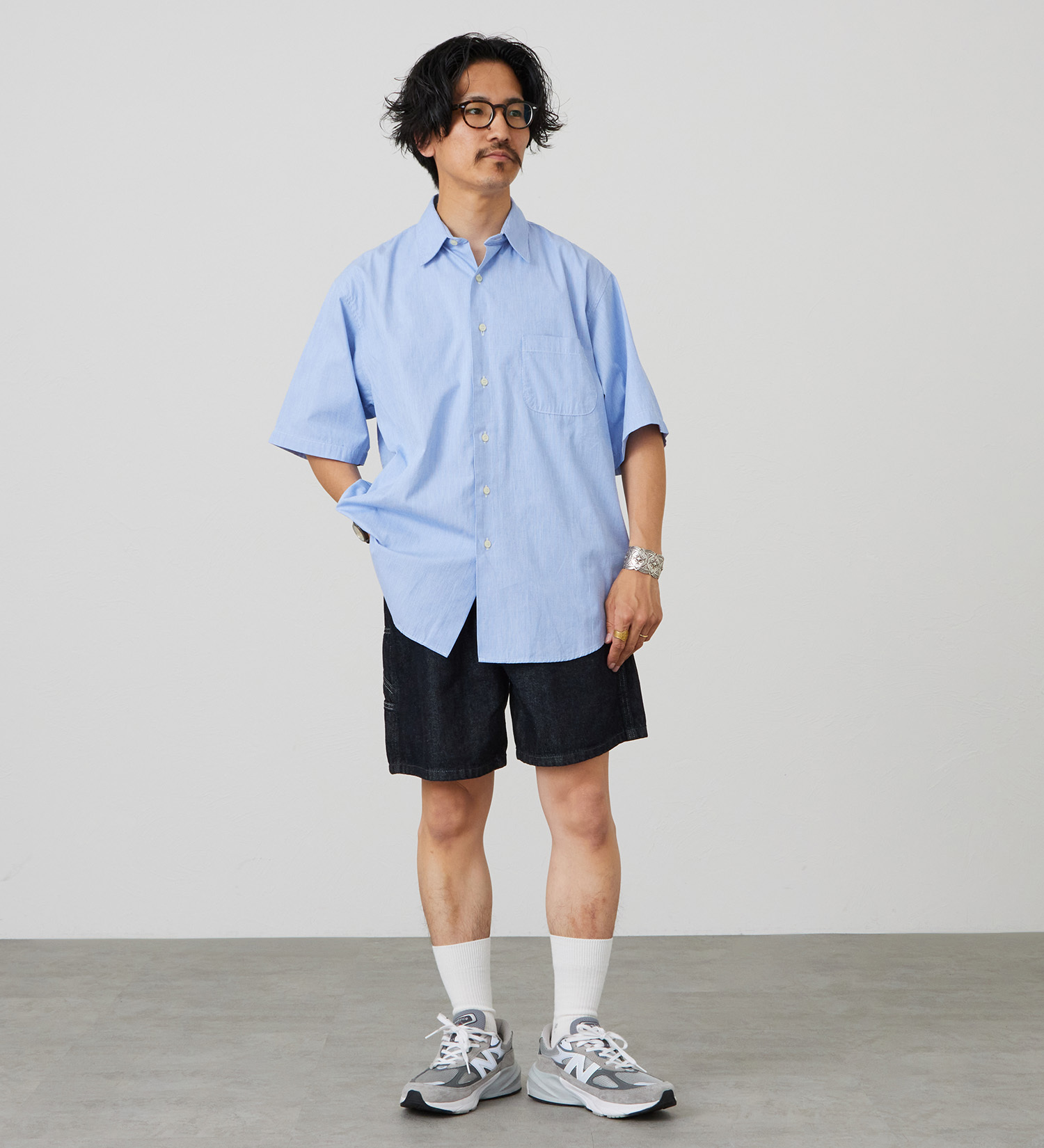 Lee(リー)のハーフスリーブワークシャツ ライトウエイトコードレーン|トップス/シャツ/ブラウス/メンズ|ブルー