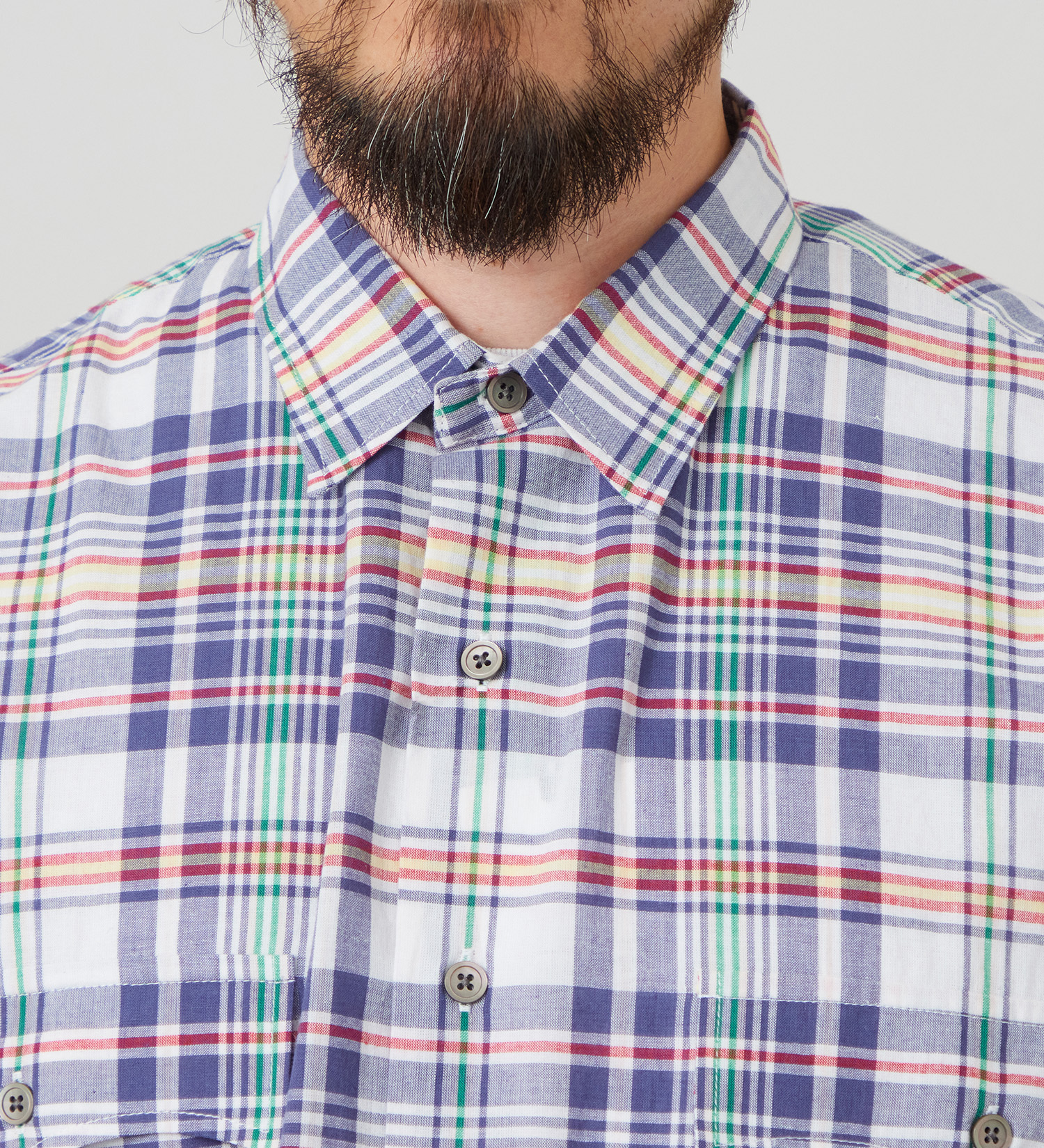 Lee(リー)のハーフスリーブサファリシャツ ライトウエイトマドラスチェック|トップス/シャツ/ブラウス/メンズ|ネイビー