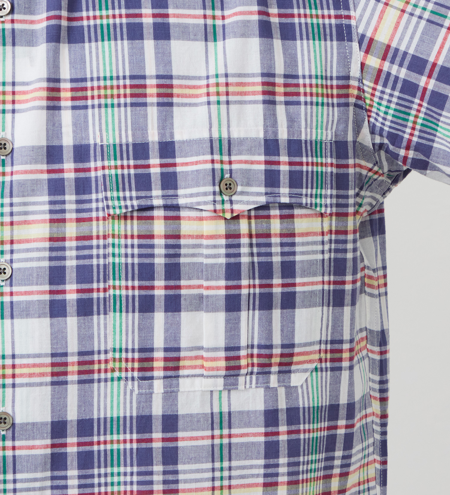 Lee(リー)のハーフスリーブサファリシャツ ライトウエイトマドラスチェック|トップス/シャツ/ブラウス/メンズ|ネイビー