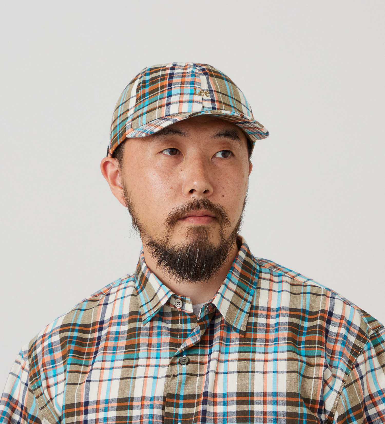 Lee(リー)のハーフスリーブサファリシャツ ライトウエイトマドラスチェック|トップス/シャツ/ブラウス/メンズ|オレンジ