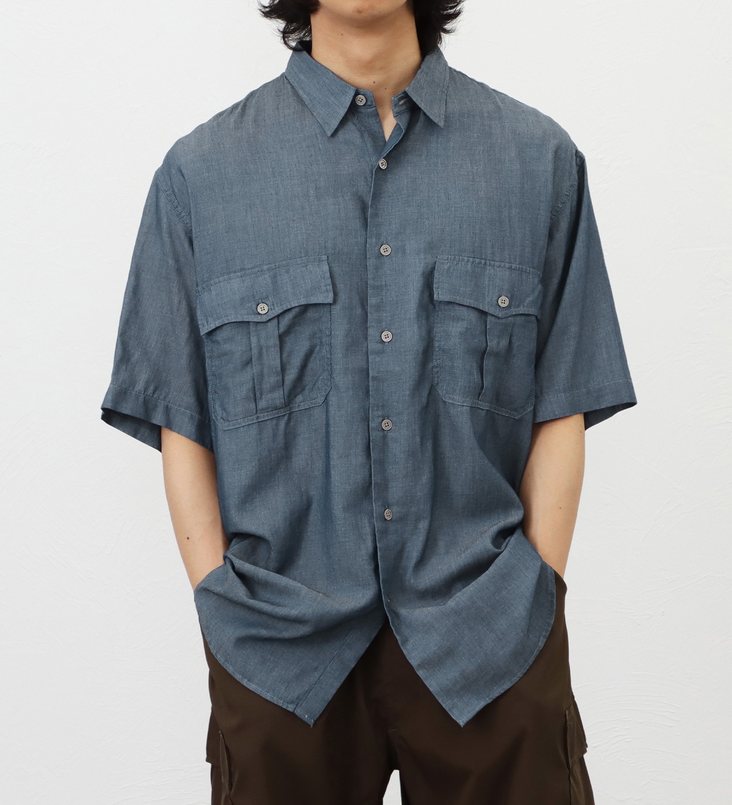 Lee(リー)の【ポイントアップ対象】【直営店・WEB別注】ドットエアーシャツ【涼】|トップス/シャツ/ブラウス/メンズ|インディゴブルー
