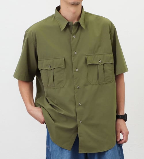 Lee(リー)の【ポイントアップ対象】【直営店・WEB別注】ドットエアーシャツ【涼】|トップス/シャツ/ブラウス/メンズ|オリーブ