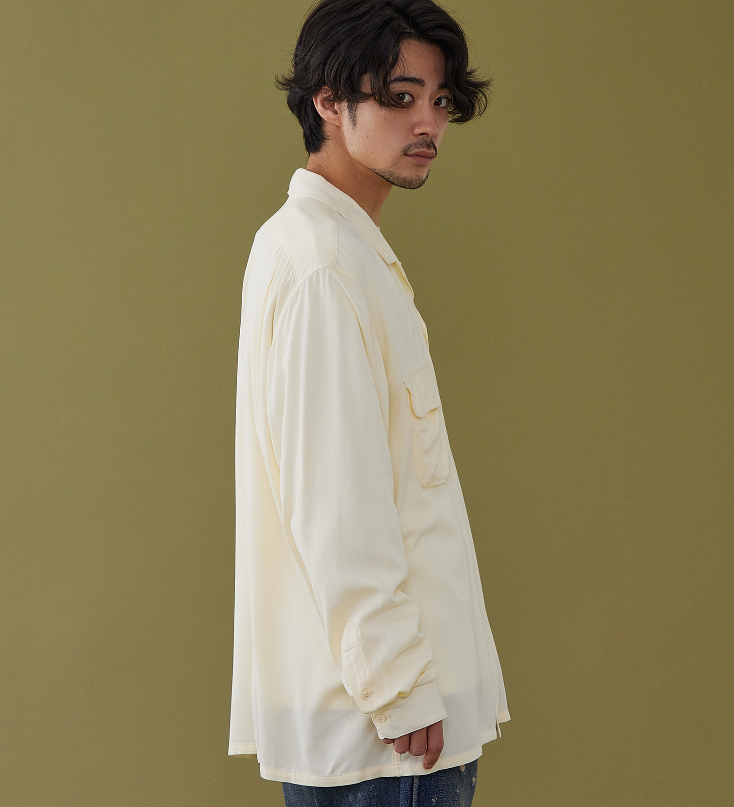 Lee(リー)のオープンカラーシャツ レーヨン素材|トップス/シャツ/ブラウス/メンズ|アイボリー