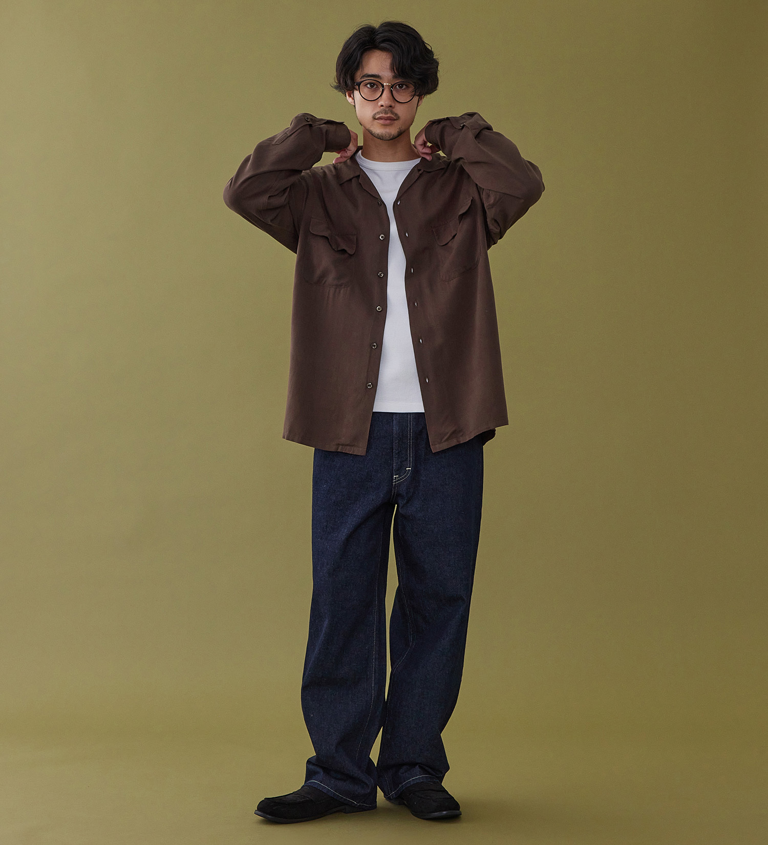 Lee(リー)のオープンカラーシャツ レーヨン素材|トップス/シャツ/ブラウス/メンズ|ブラウン