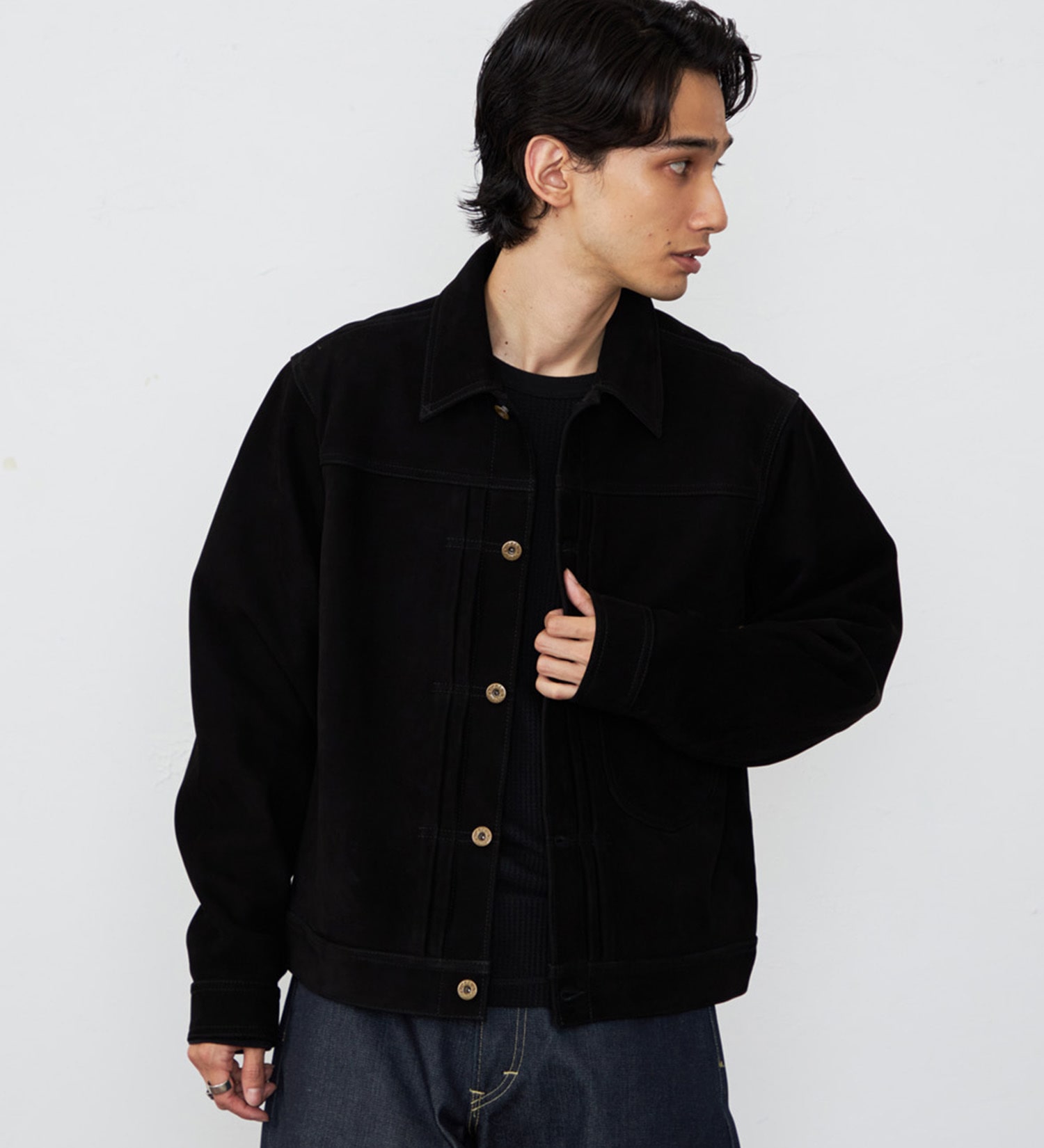 Lee(リー)の【予約】COWBOY JACKET GOAT LEATHER|ジャケット/アウター/その他アウター/メンズ|ブラック系その他