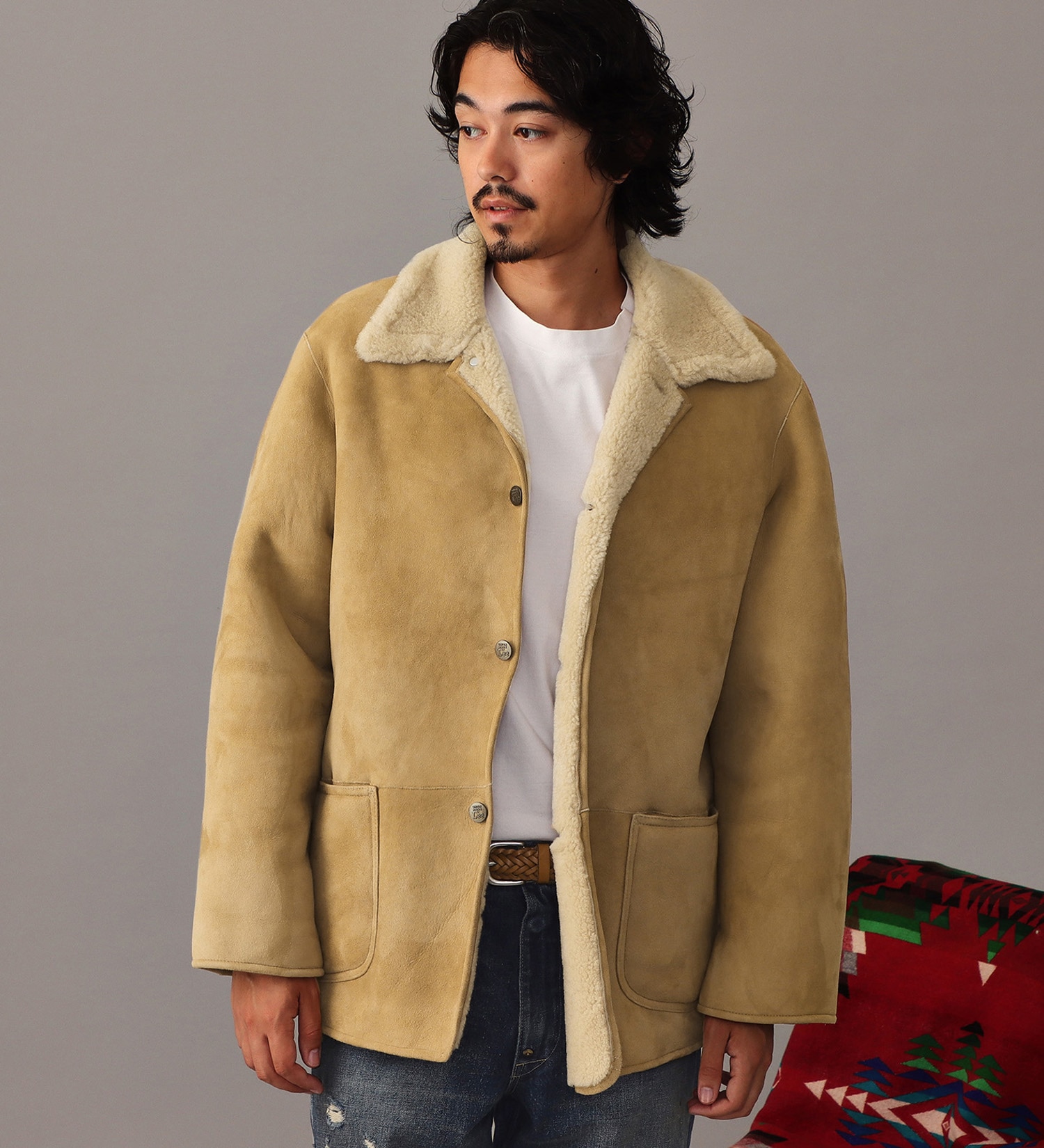 Lee(リー)の【試着対象】MOUTON JACKET TYPE 91-J|ジャケット/アウター/その他アウター/メンズ|ベージュ