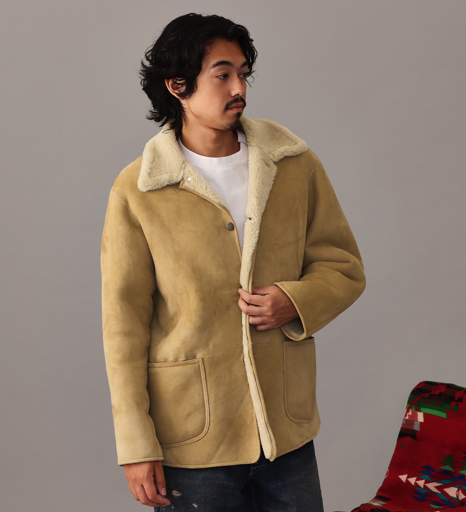 Lee(リー)の【試着対象】MOUTON JACKET TYPE 91-J|ジャケット/アウター/その他アウター/メンズ|ベージュ