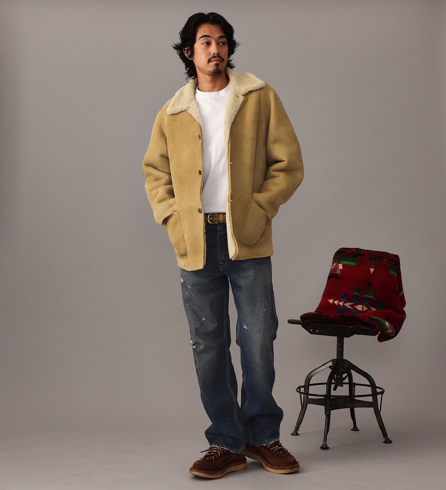 Lee(リー)の【試着対象】MOUTON JACKET TYPE 91-J|ジャケット/アウター/その他アウター/メンズ|ベージュ