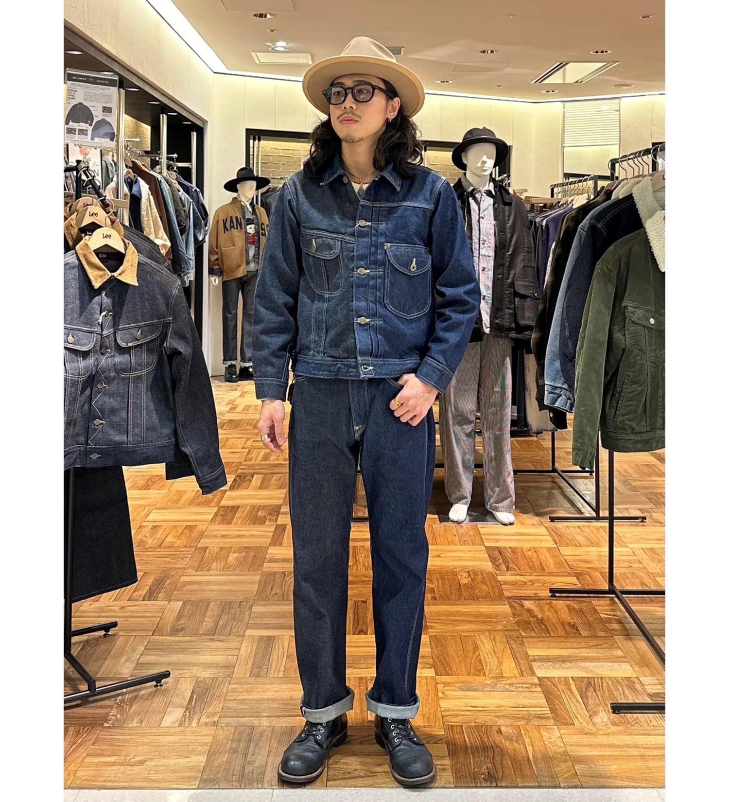 Lee(リー)の【直営店/EC別注】Docking Jacket / ドッキングデニムジャケット|ジャケット/アウター/デニムジャケット/メンズ|インディゴブルー