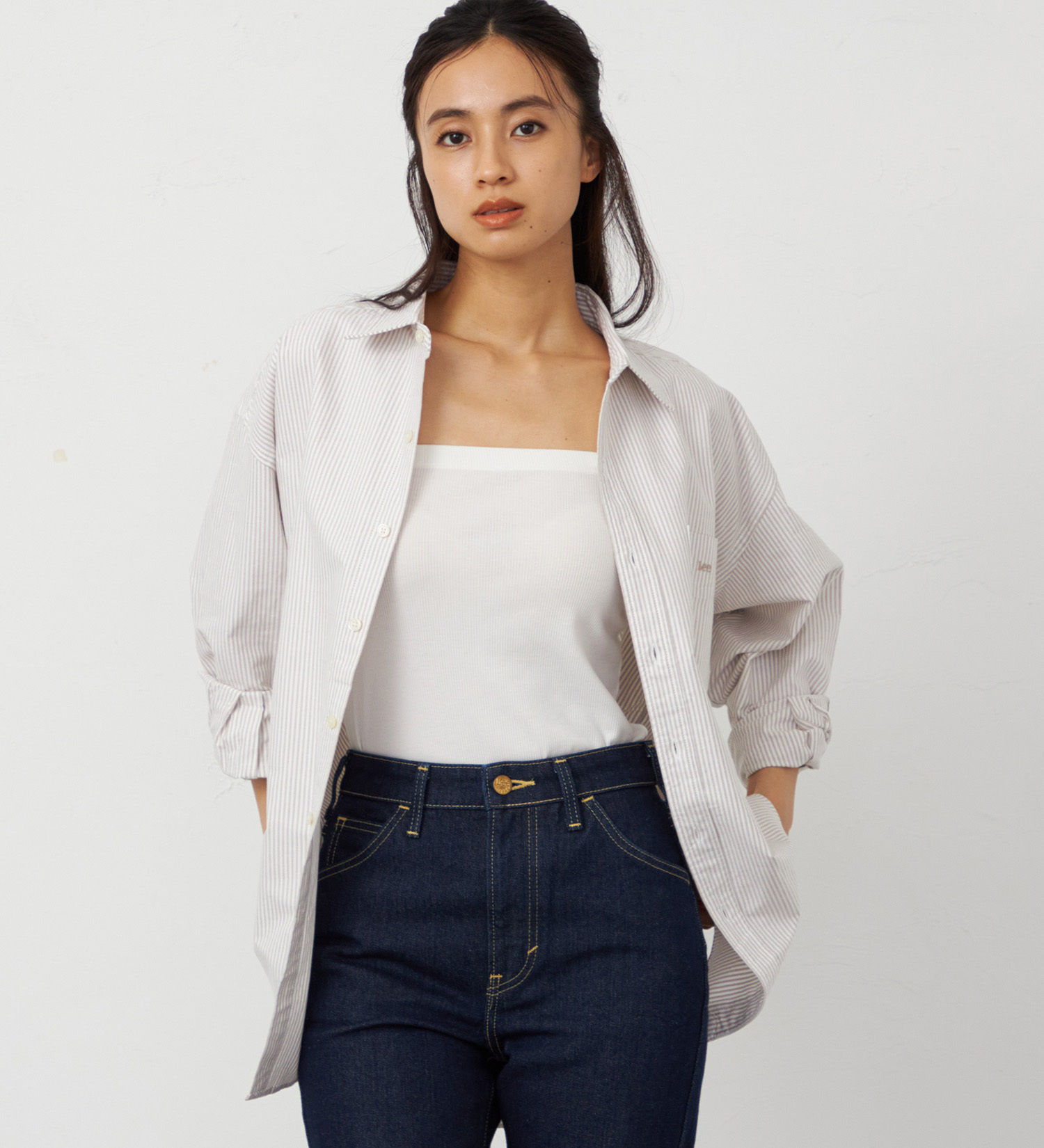Lee(リー)の【EC/直営店別注】ビッグシャツ|トップス/シャツ/ブラウス/レディース|ベージュ