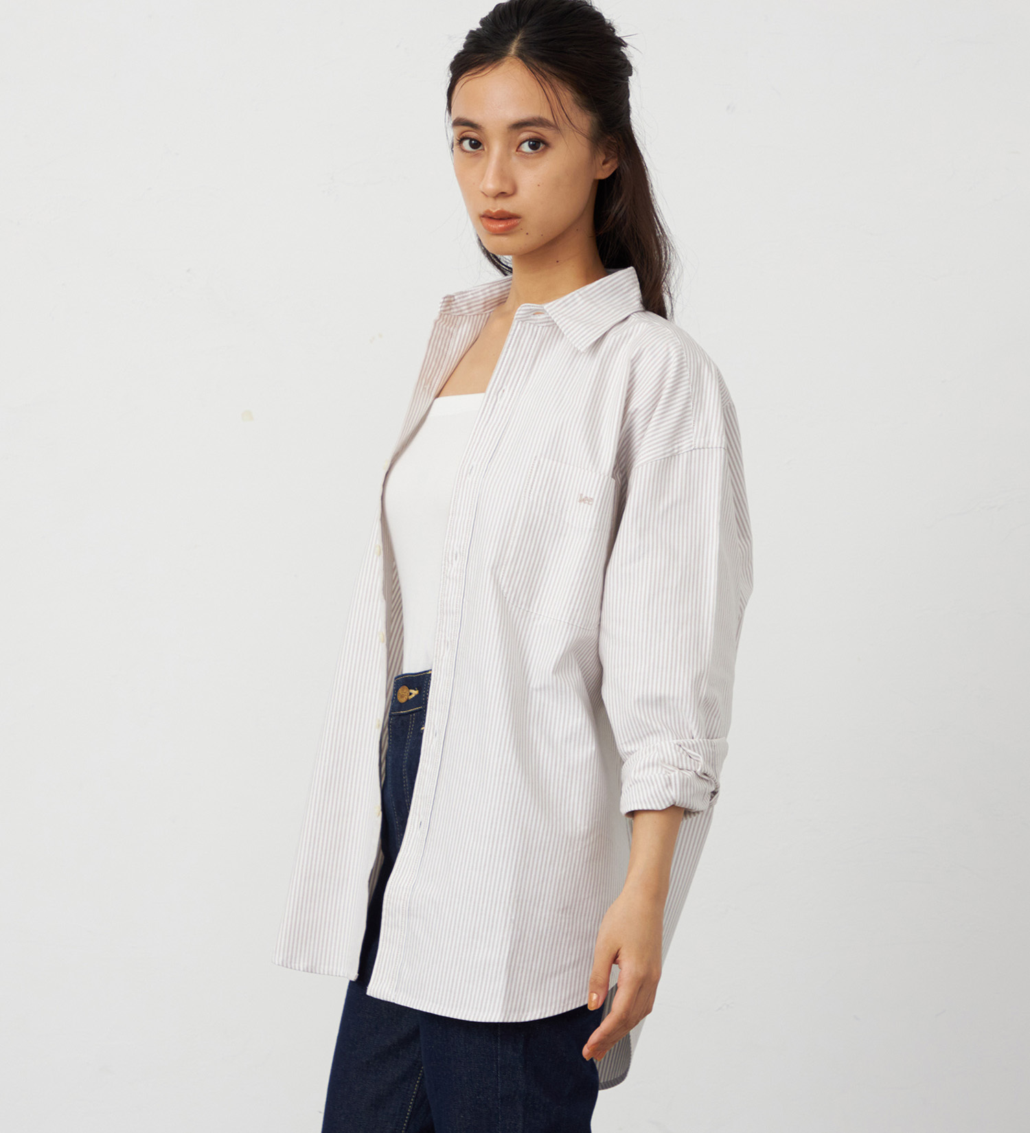 Lee(リー)の【EC/直営店別注】ビッグシャツ|トップス/シャツ/ブラウス/レディース|ベージュ
