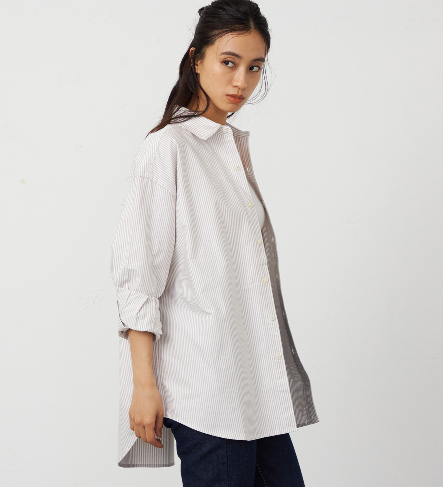 Lee(リー)の【EC/直営店別注】ビッグシャツ|トップス/シャツ/ブラウス/レディース|ベージュ