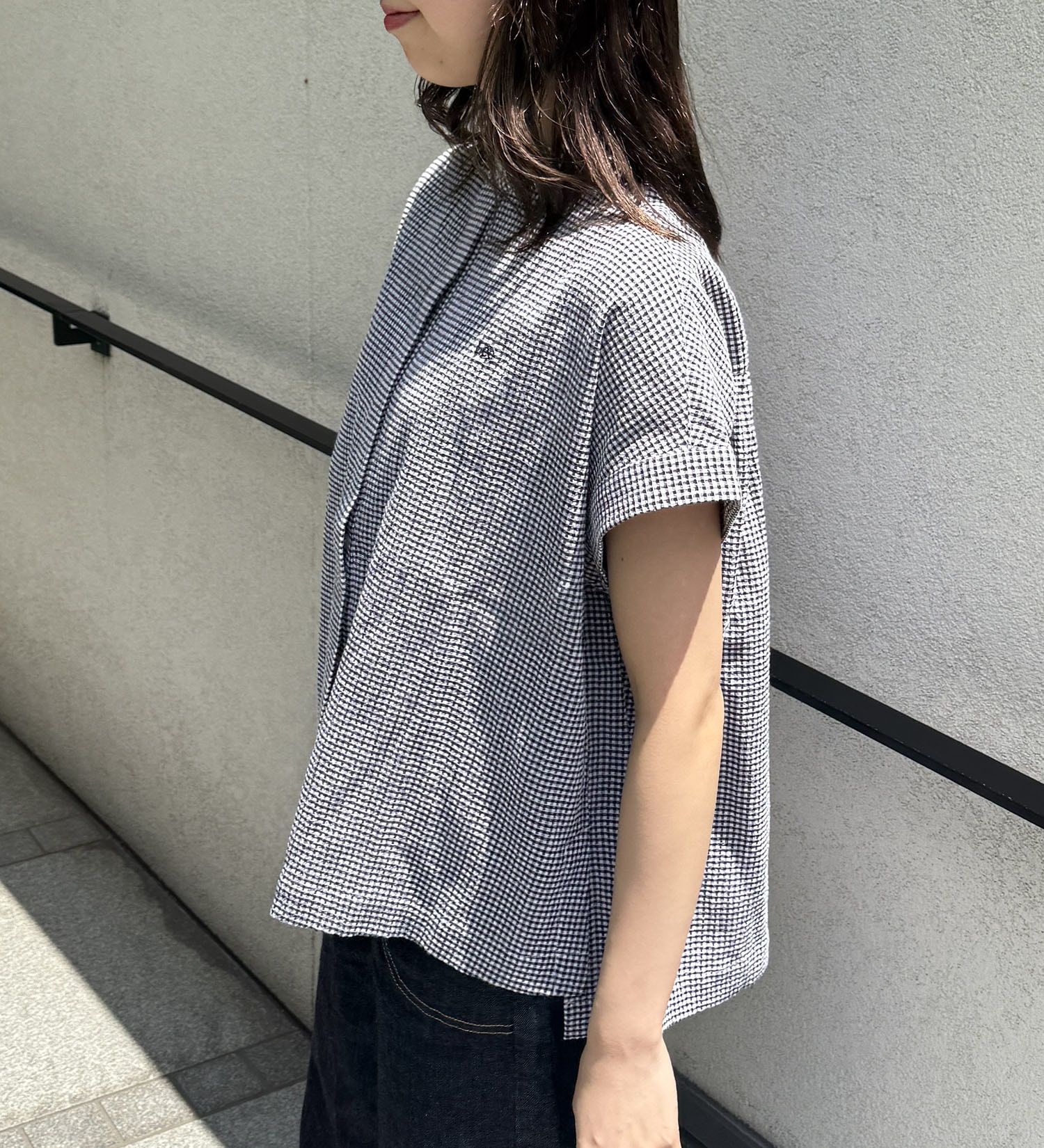 Lee(リー)の【おまとめ割】フレンチスリーブチェックシャツ|トップス/シャツ/ブラウス/レディース|ブラック