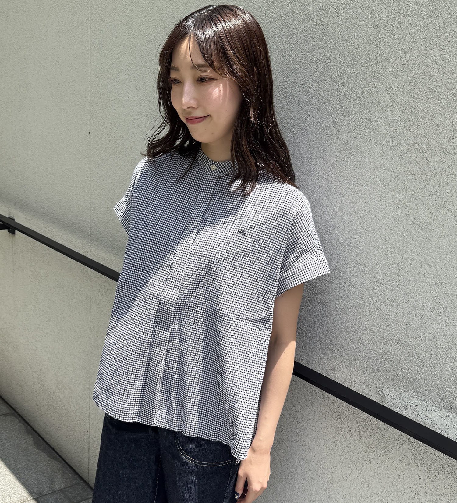 Lee(リー)の【おまとめ割】フレンチスリーブチェックシャツ|トップス/シャツ/ブラウス/レディース|ブラック