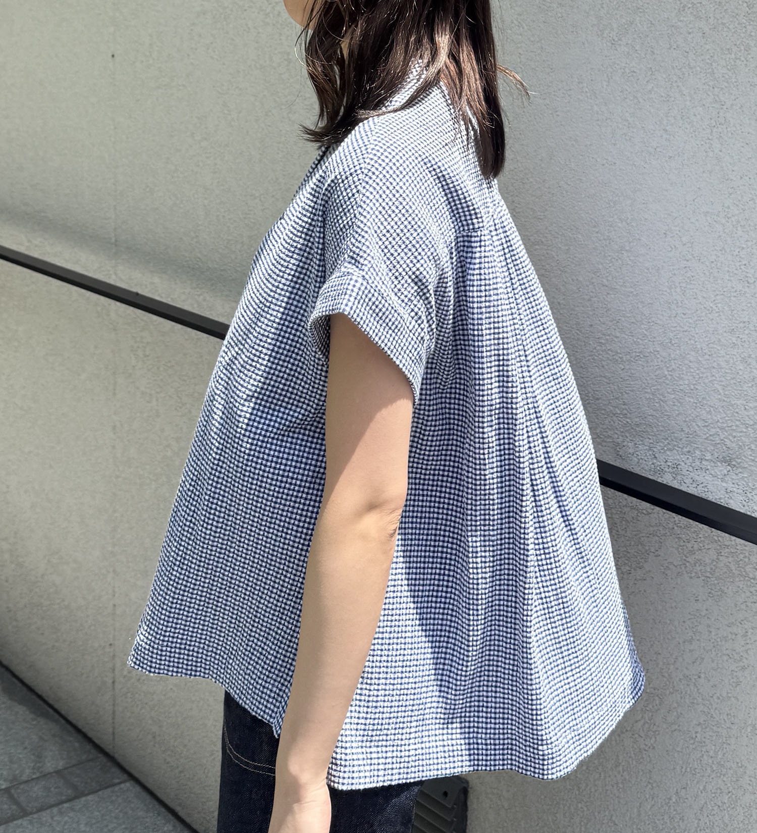 Lee(リー)の【おまとめ割】フレンチスリーブチェックシャツ|トップス/シャツ/ブラウス/レディース|ネイビー