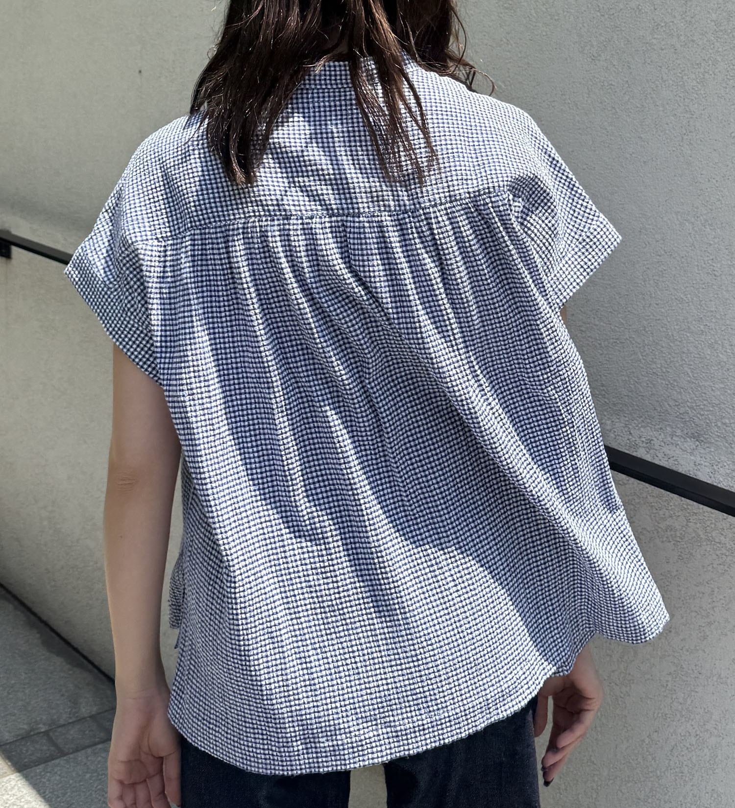 Lee(リー)の【おまとめ割】フレンチスリーブチェックシャツ|トップス/シャツ/ブラウス/レディース|ネイビー
