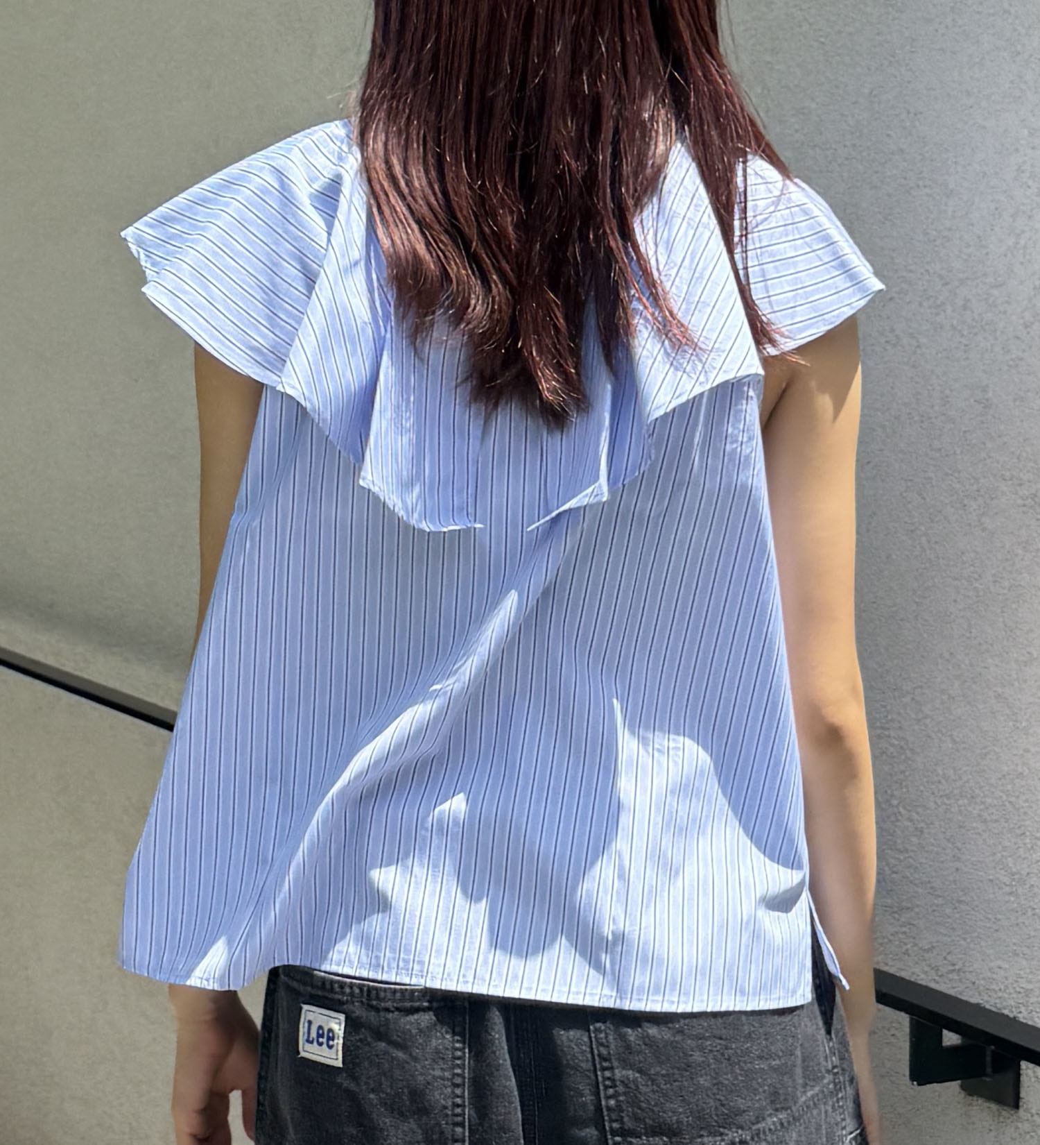 Lee(リー)の【おまとめ割】フリルノースリーブシャツ|トップス/シャツ/ブラウス/レディース|ネイビー