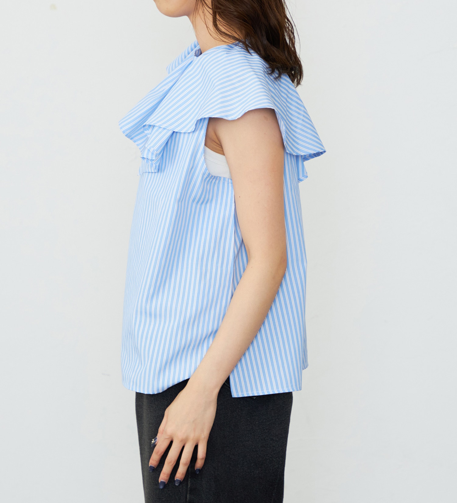 Lee(リー)の【FINAL SALE】フリルノースリーブシャツ|トップス/シャツ/ブラウス/レディース|ブルー